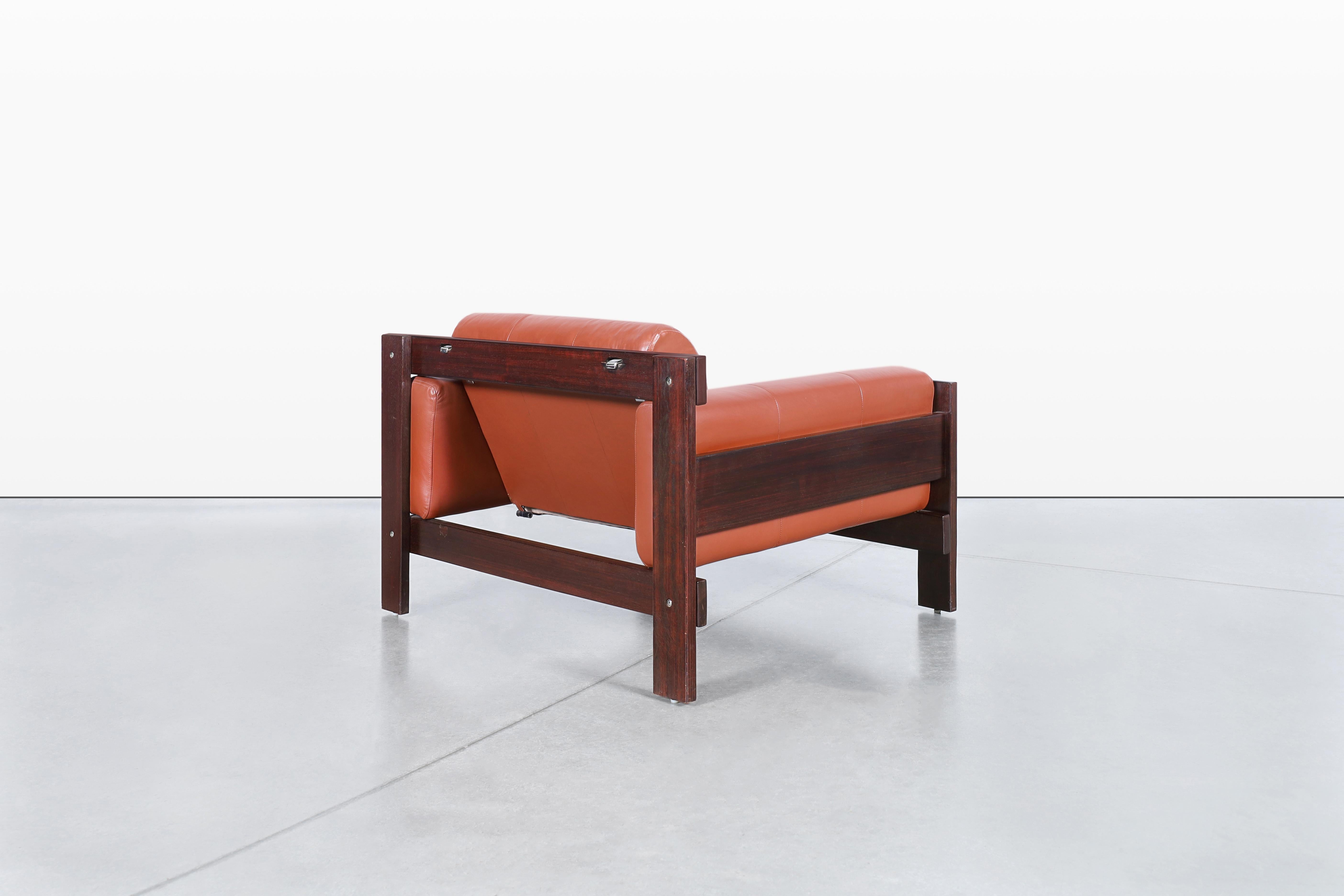 Vintage Brazilian Rosewood & Leather Lounge Chairs by Percival Lafer For Sale 7