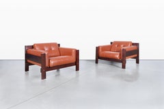 Vintage Brazilian Rosewood & Leather Lounge Chairs by Percival Lafer