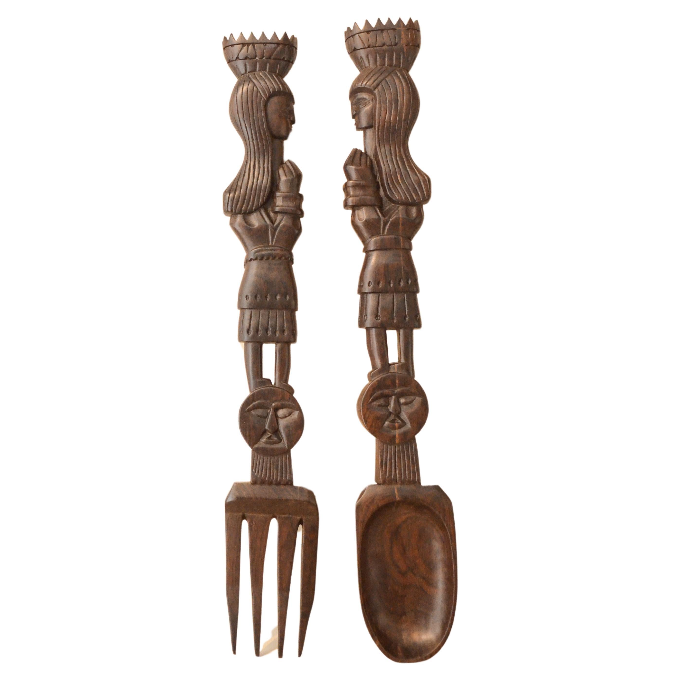 Vintage Brazilian Wall-mounted Cutlery in Rosewood, c. 1960 For Sale