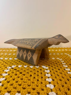 Vintage Brazilian Xingu Kalapalo Vulture Bench, Hand Carved Indigenous Folk Art