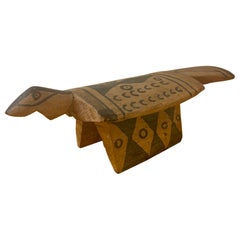 Vintage Brazilian Xingu Kalapalo Vulture Bench, Hand Carved Indigenous Folk Art
