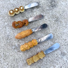 Cuchillos para mantequilla Vintage con tema de pan de desayuno - Juego de 5