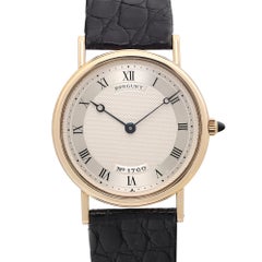 Vintage Breguet Classique 18K Yellow Gold Silver Dial Hand Wind Mens Watch