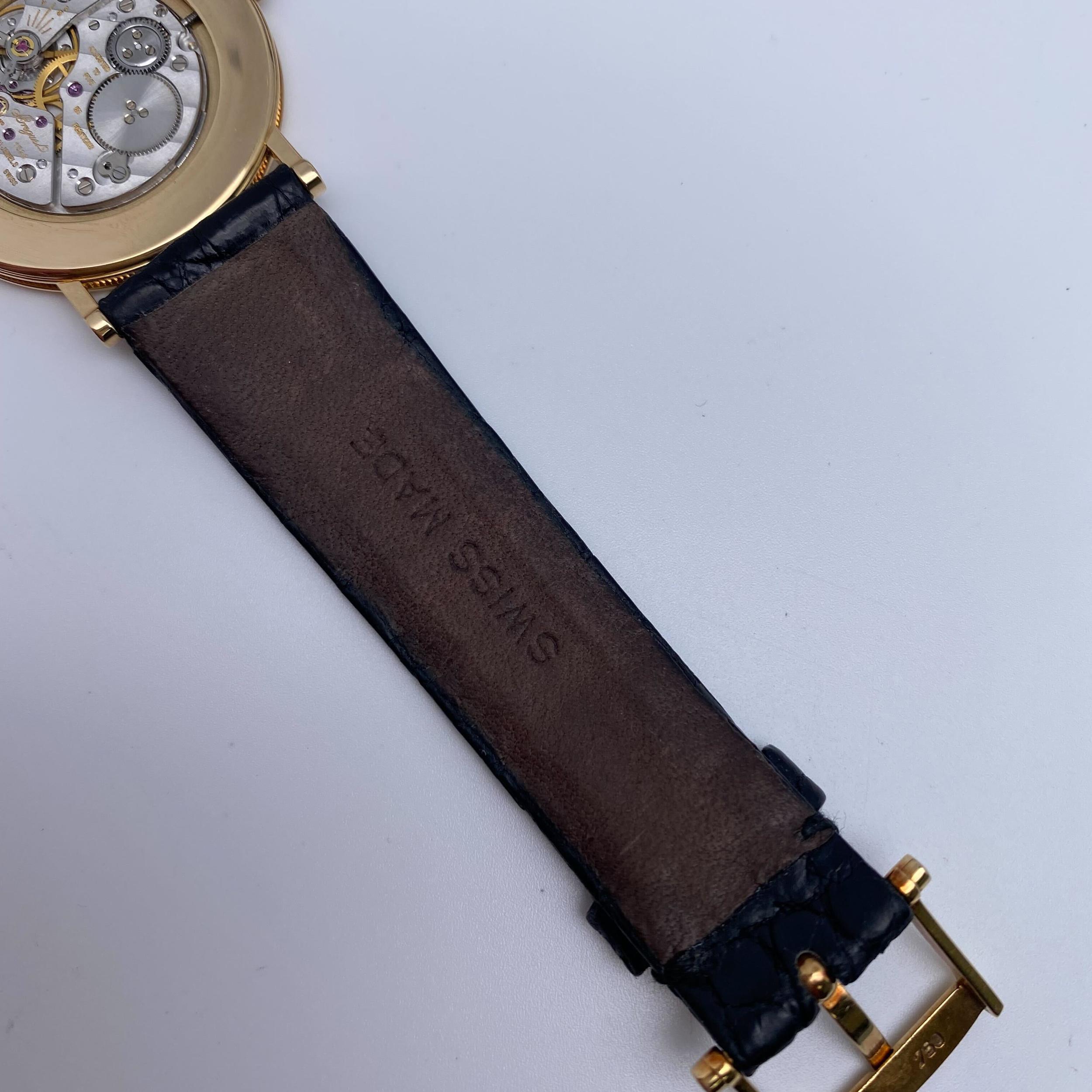 Vintage Breguet Classique 18K Yellow Gold Silver Dial Hand Wind Mens Watch In Good Condition In New York, NY