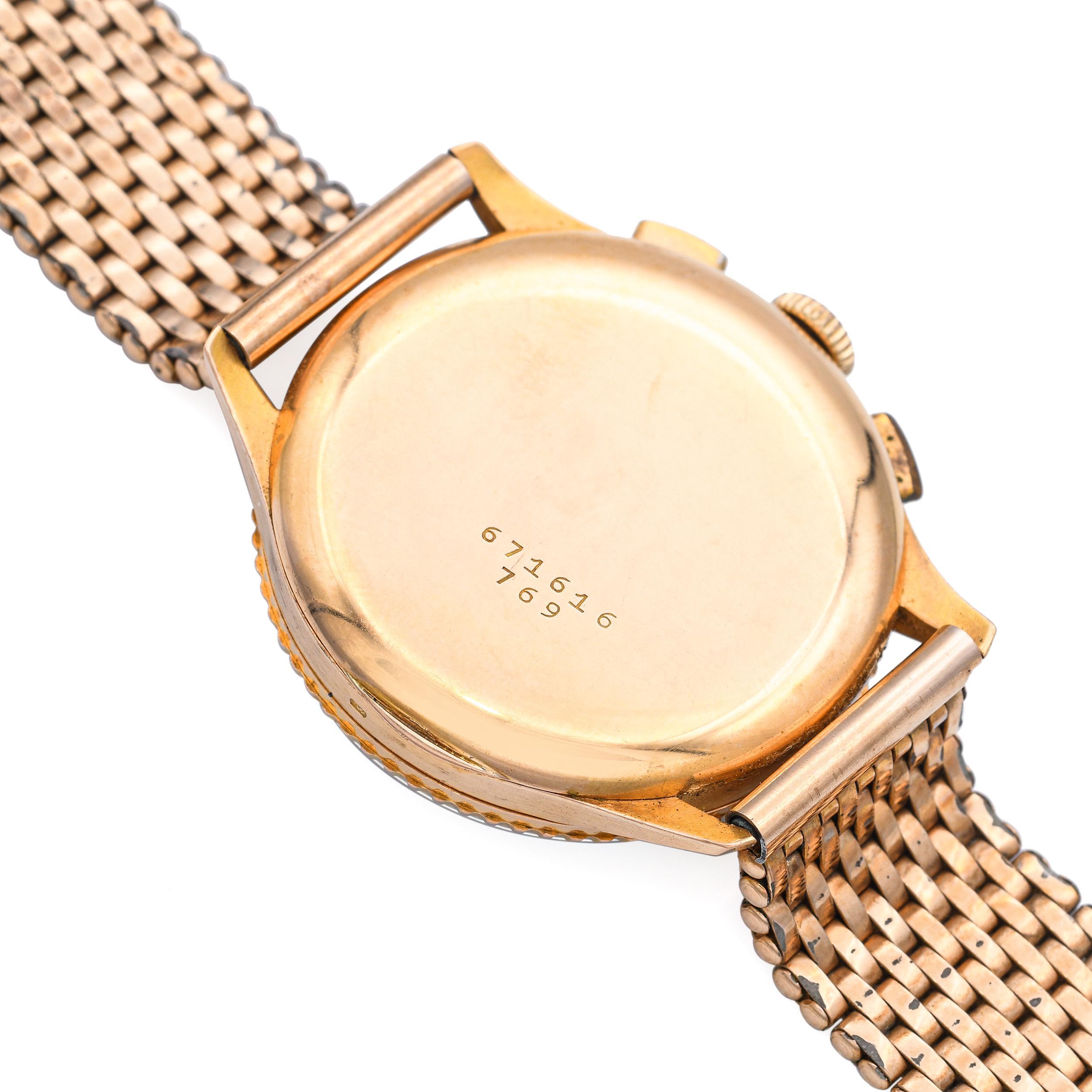 Vintage Breitling Chronomat 18k Gelbgold Handaufzug Herrenuhr Ref. 769 im Angebot 3