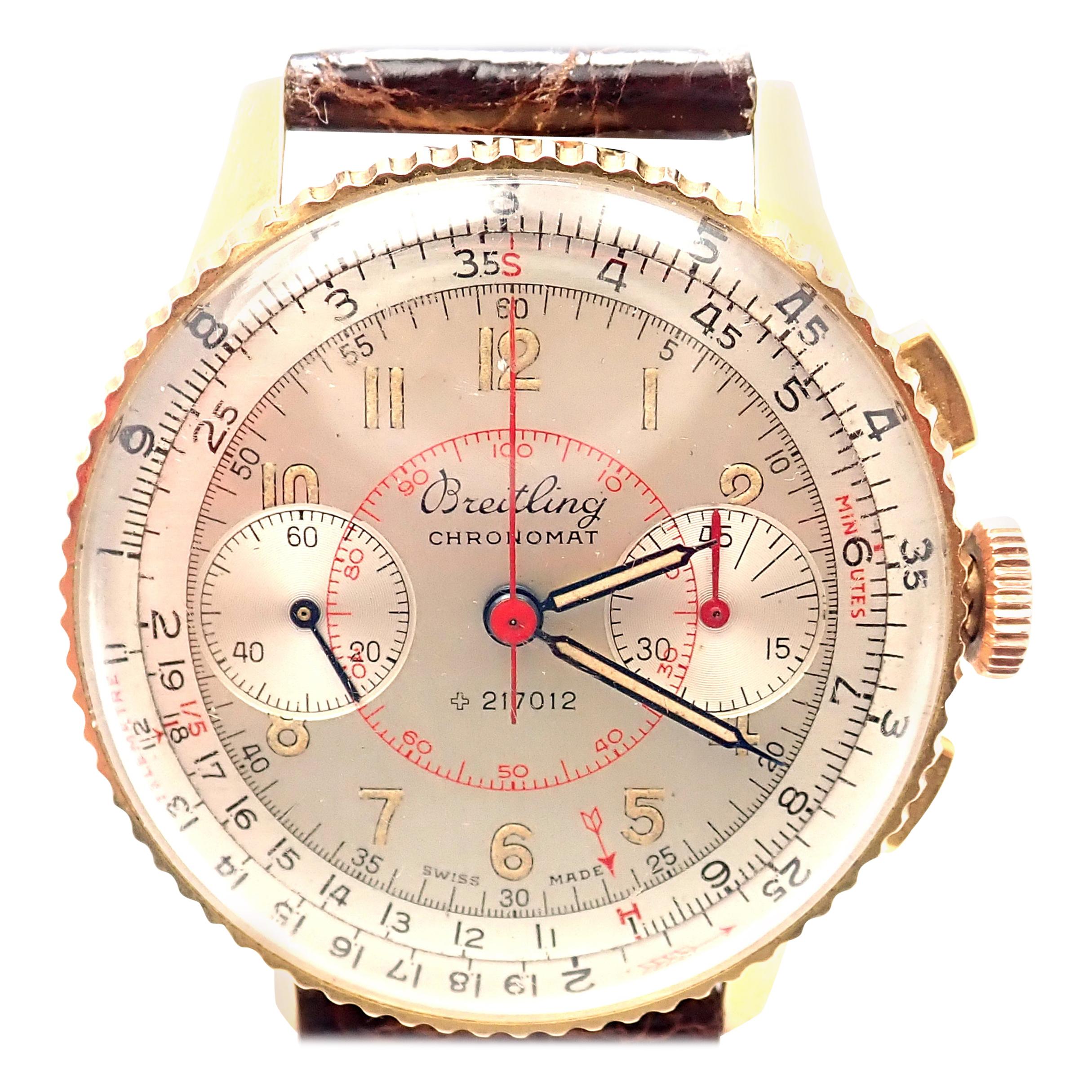 Vintage Breitling Chronomat Chronograph Yellow Gold Watch