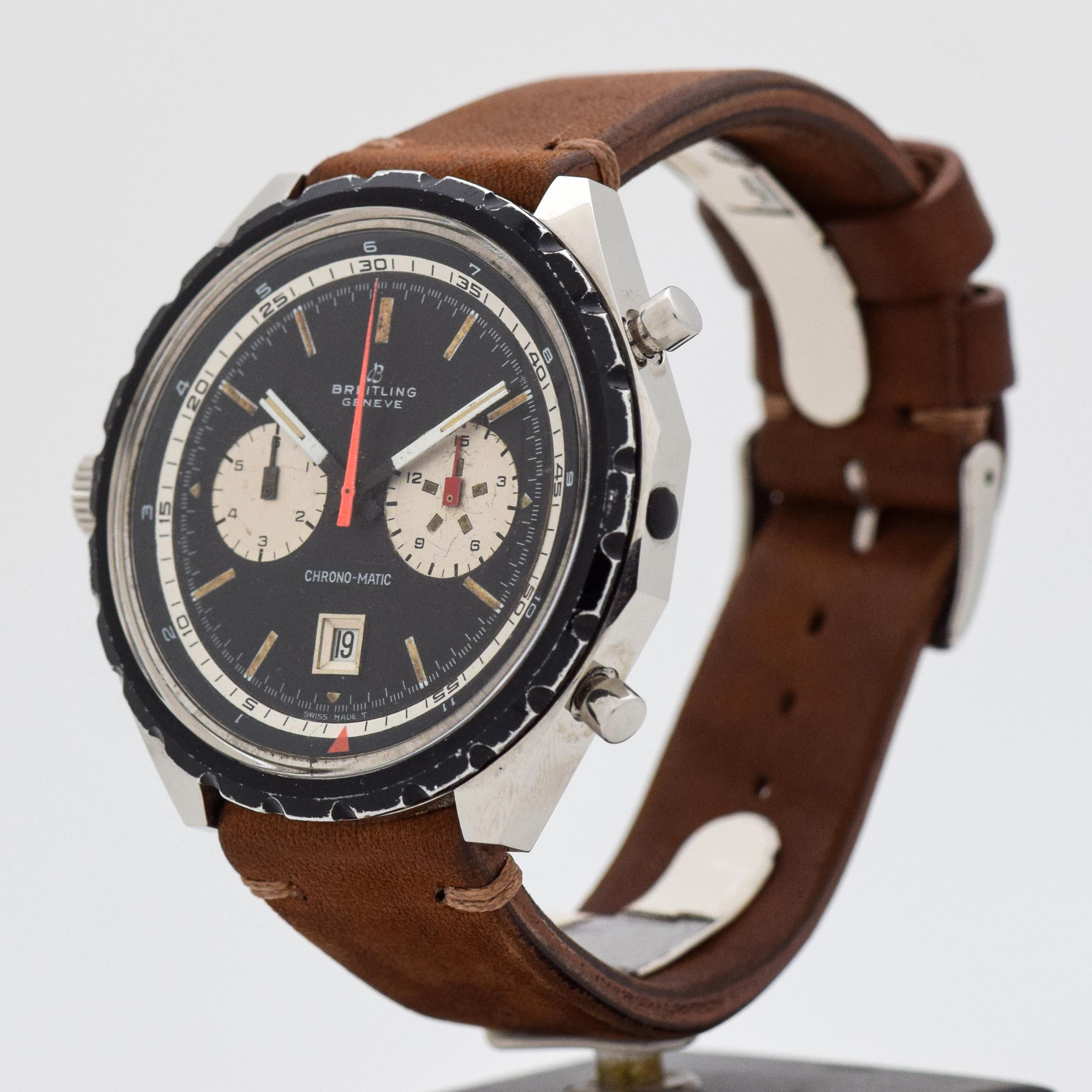Vintage Breitling Chronomatic Stainless Steel Watch, 1968 In Excellent Condition For Sale In Beverly Hills, CA