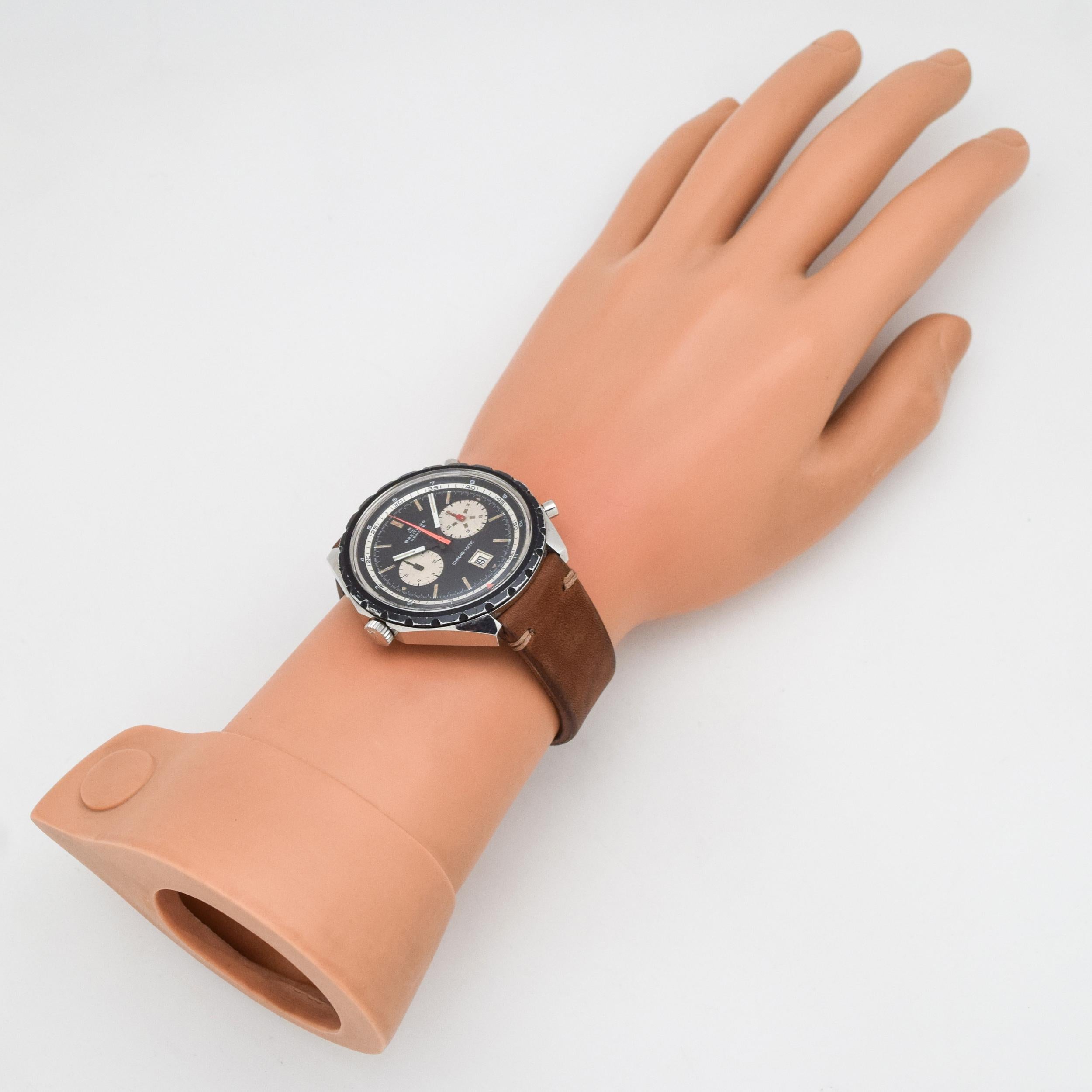 Vintage Breitling Chronomatic Stainless Steel Watch, 1968 For Sale 3