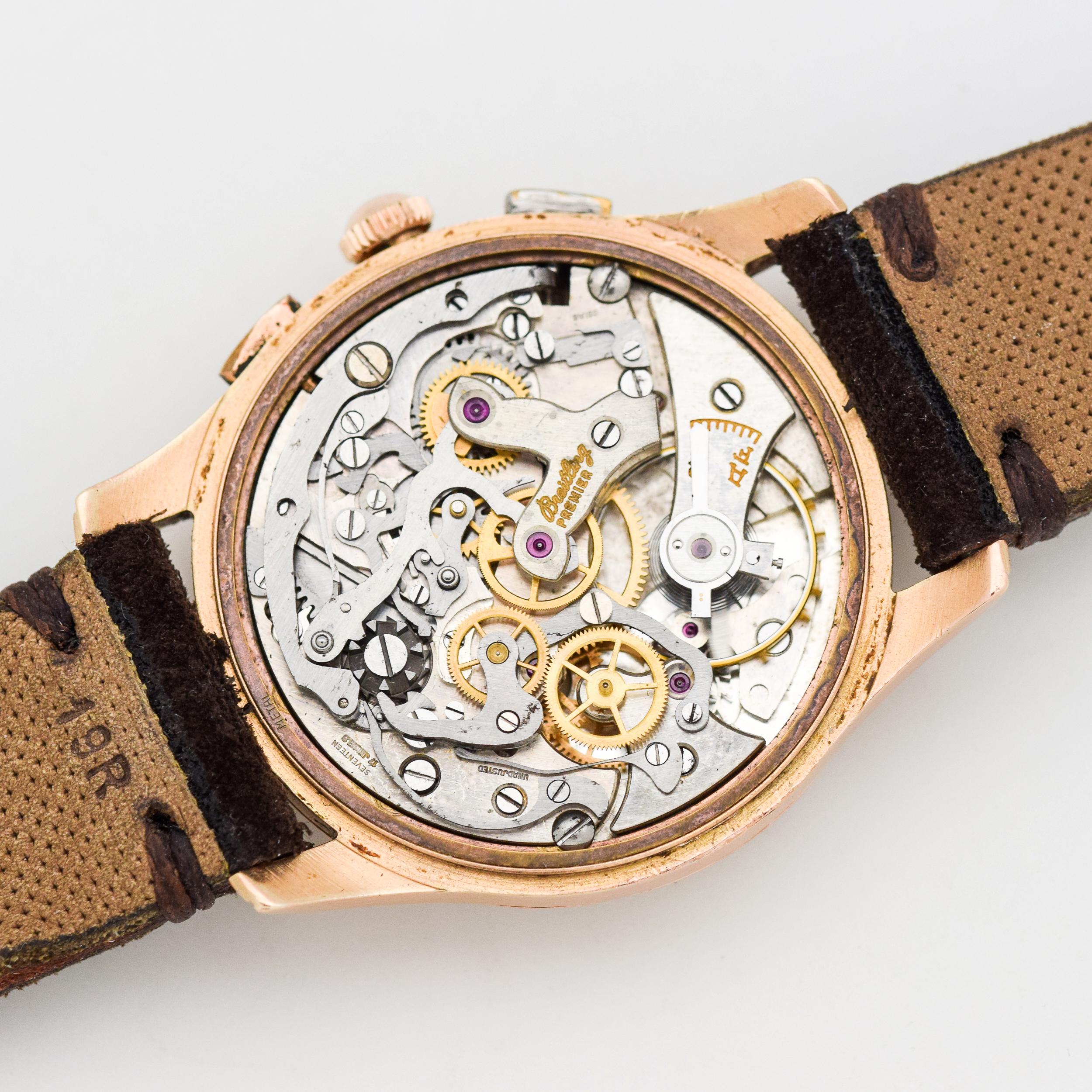 Vintage Breitling Premier Chronograph 18 Karat Rose Gold Watch, 1946 3