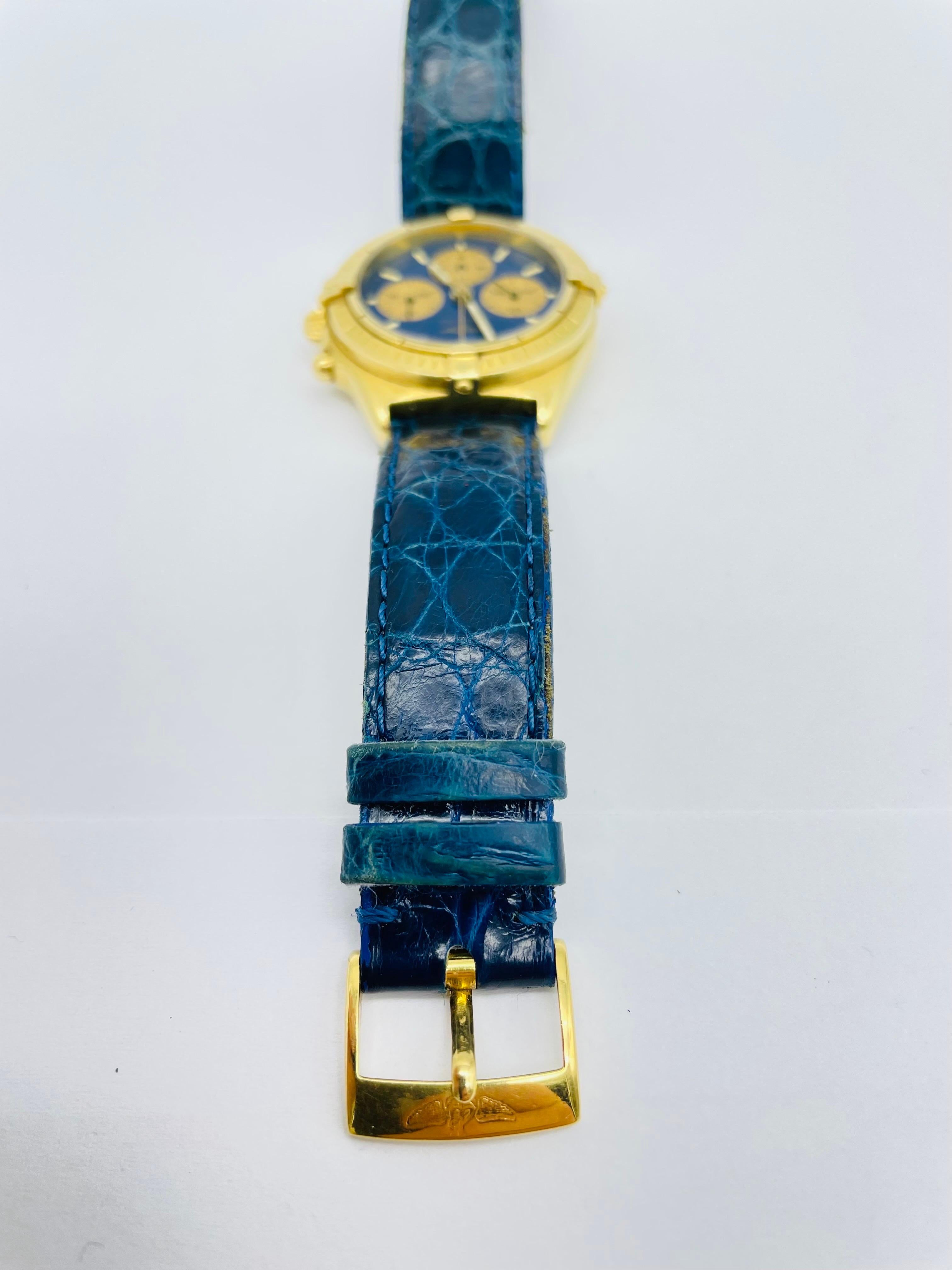 Vintage Breitling Watch 18k Yellow Gold Callisto Chrono Ref. 80520 2