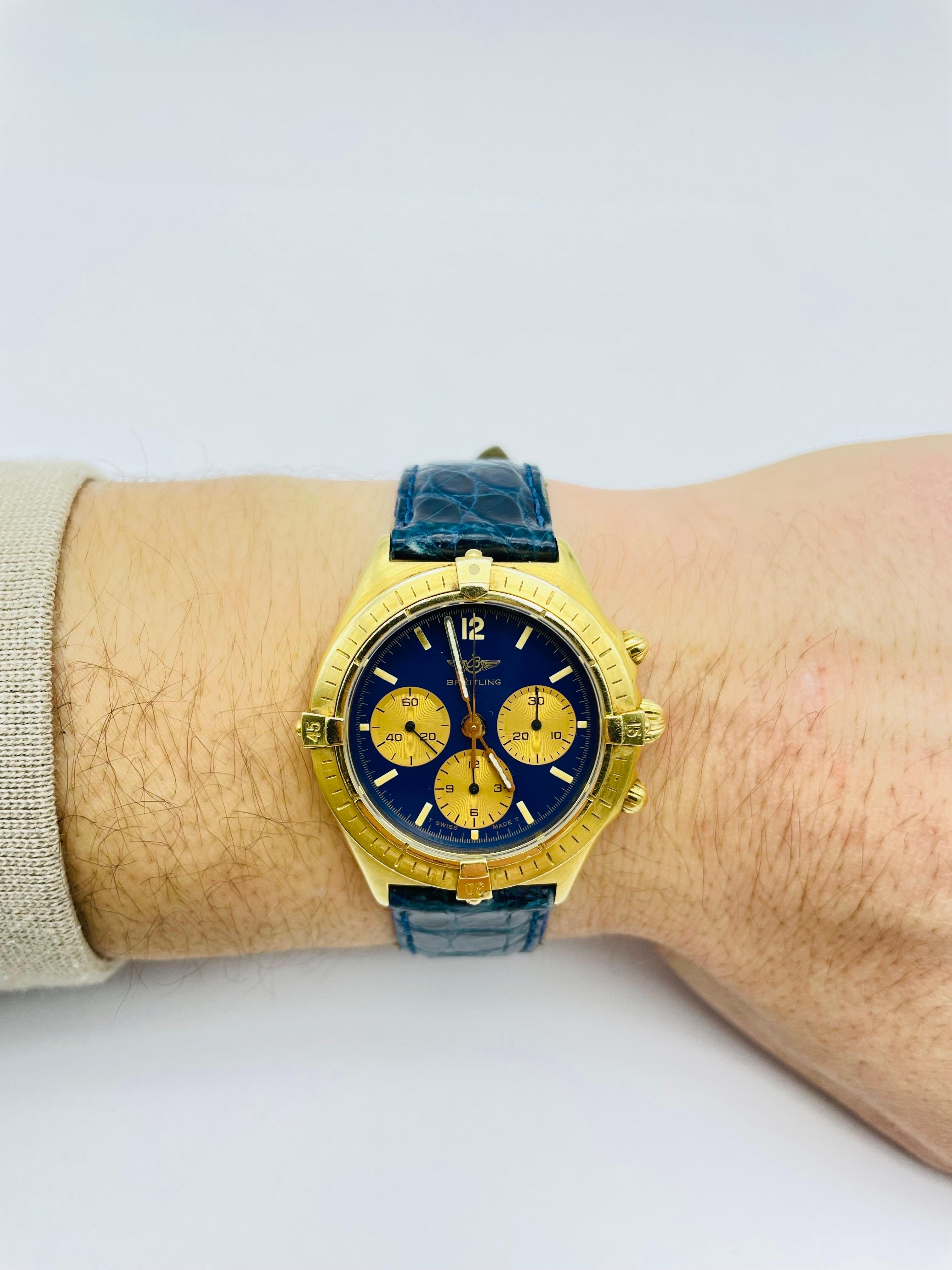 Vintage Breitling Watch 18k Yellow Gold Callisto Chrono Ref. 80520 4