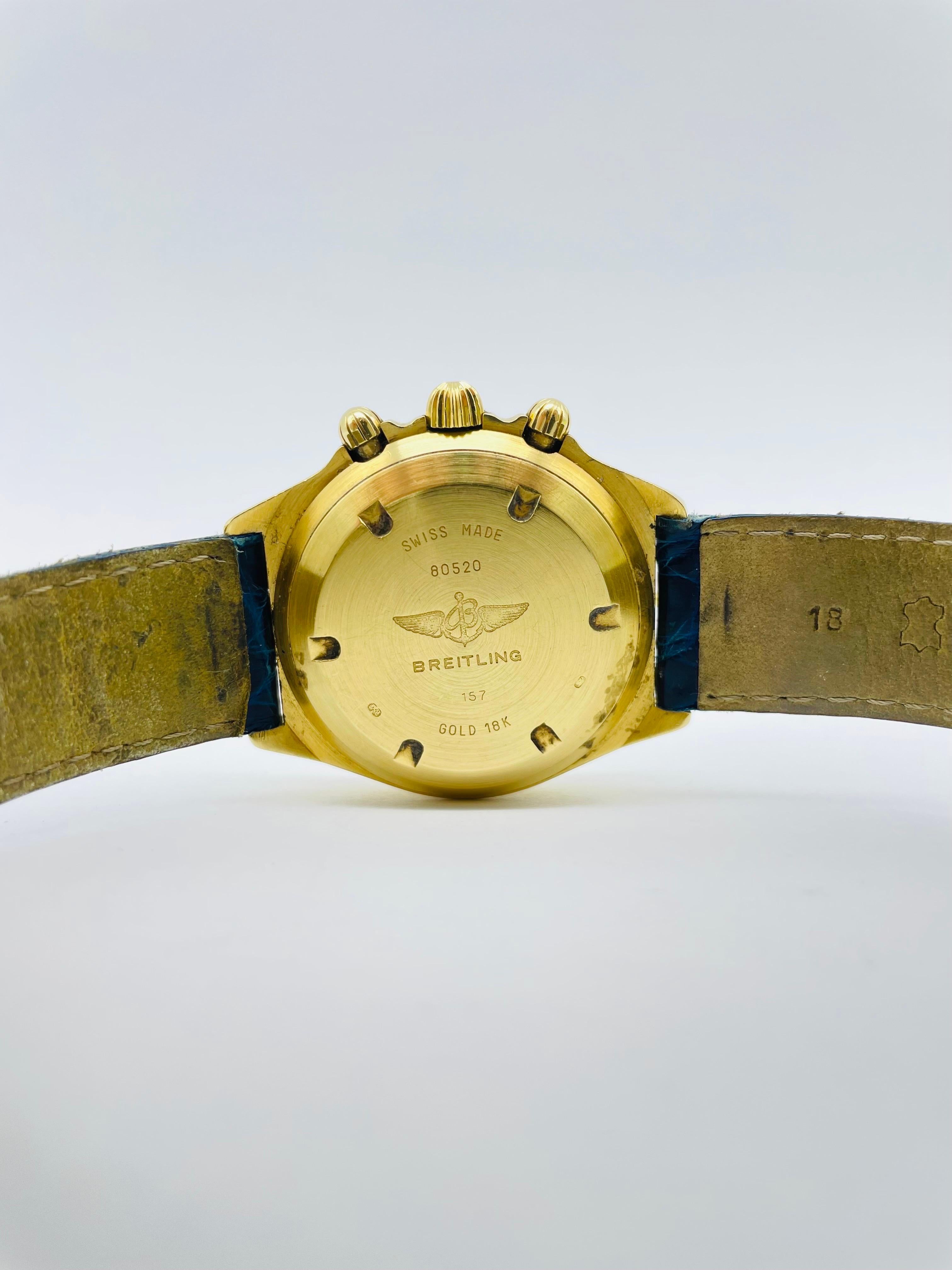 Vintage Breitling Watch 18k Yellow Gold Callisto Chrono Ref. 80520 1