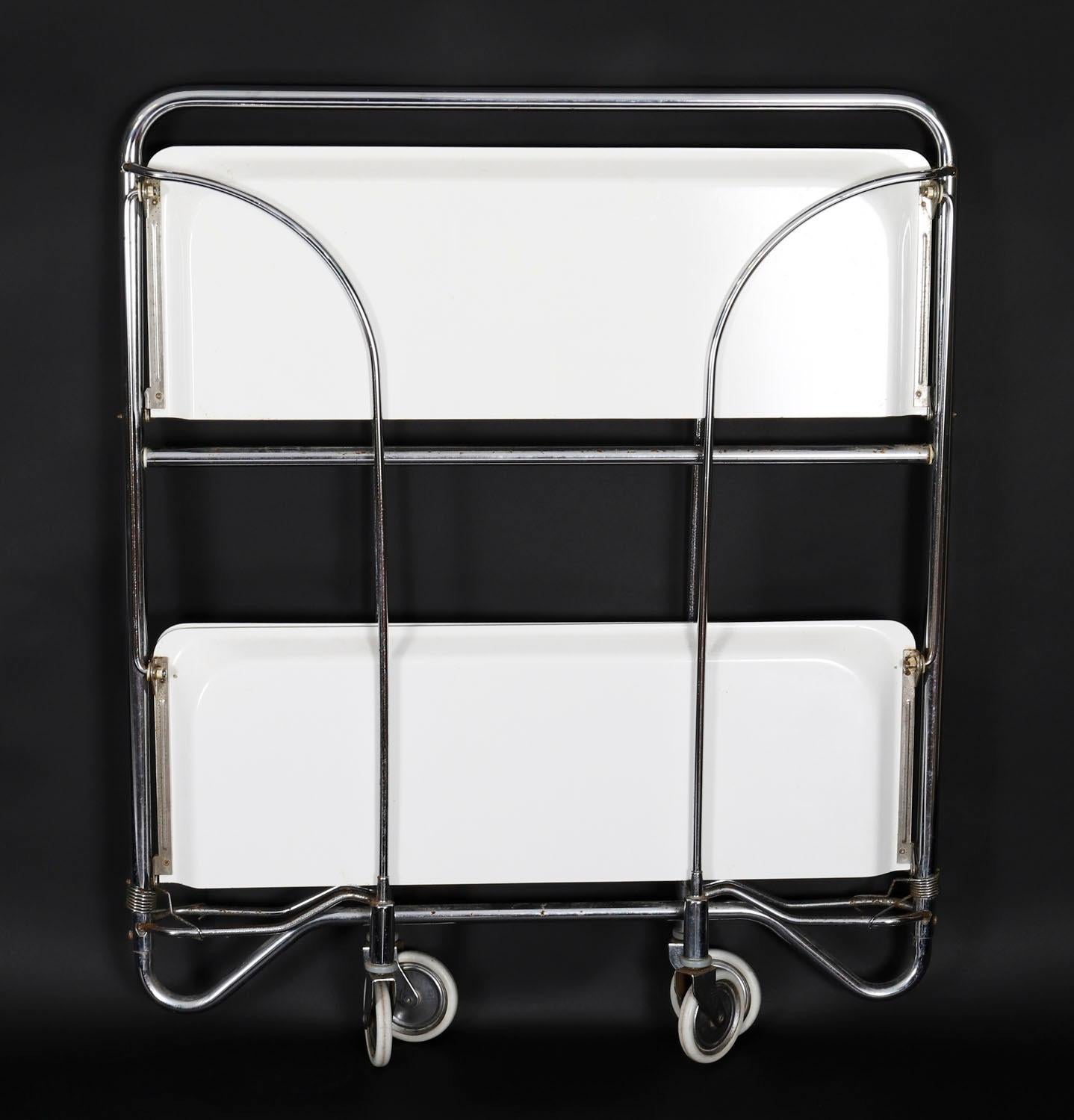 Vintage Bremshey Gerlinol Serviteur pliant / Chariot à boissons Milieu du 20ème siècle en vente 5