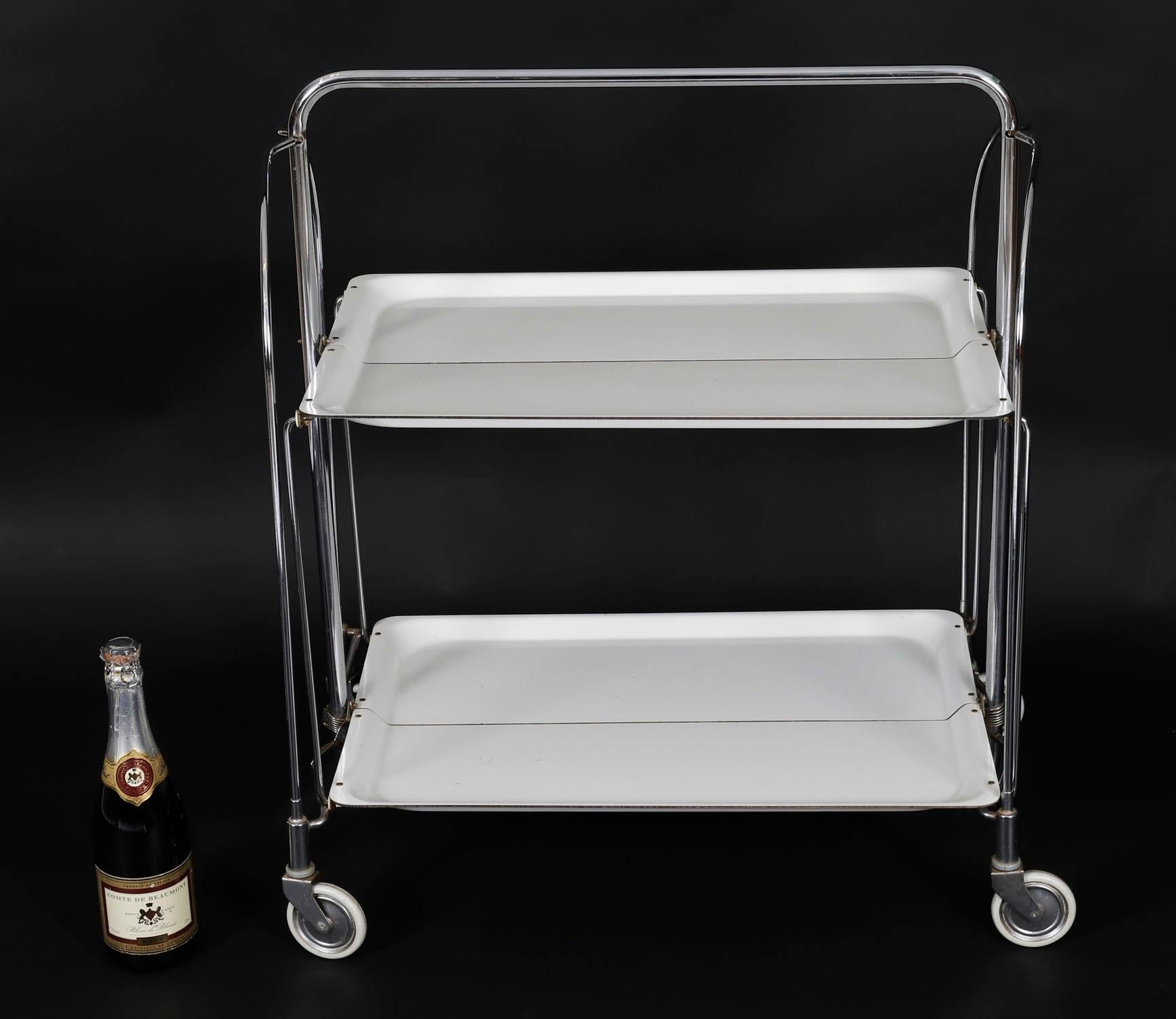 Vintage Bremshey Gerlinol Serviteur pliant / Chariot à boissons Milieu du 20ème siècle en vente 6
