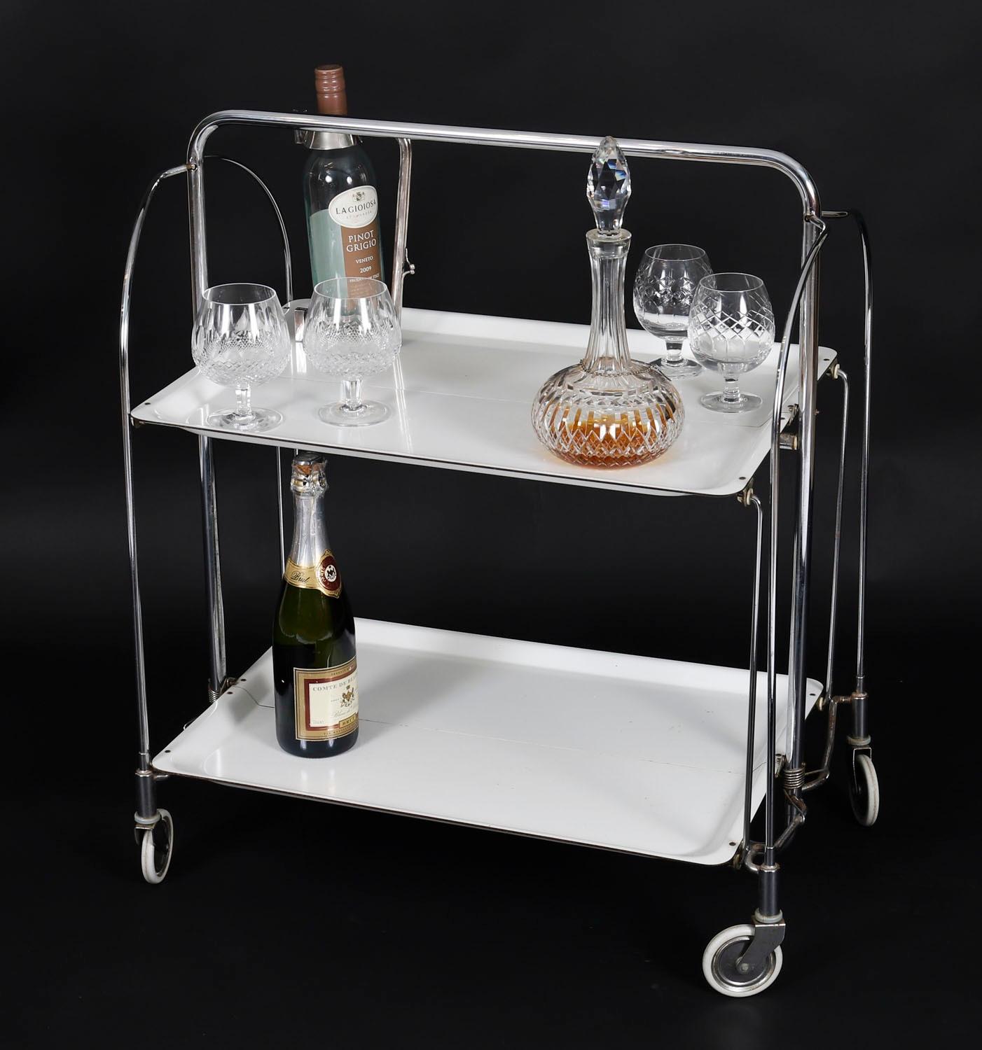 Vintage Bremshey Gerlinol Serviteur pliant / Chariot à boissons Milieu du 20ème siècle Bon état - En vente à London, GB