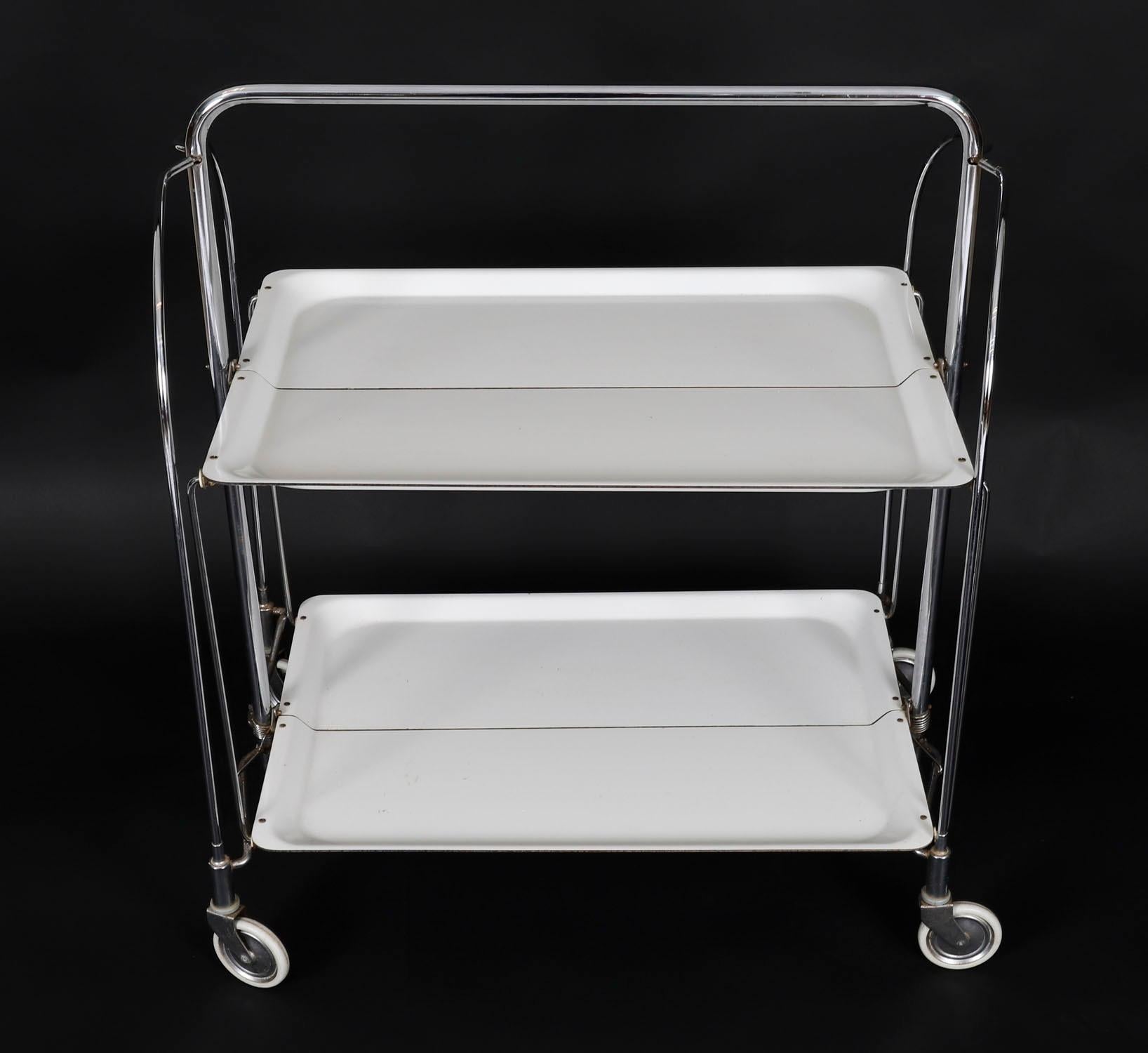 Vintage Bremshey Gerlinol Serviteur pliant / Chariot à boissons Milieu du 20ème siècle en vente 2