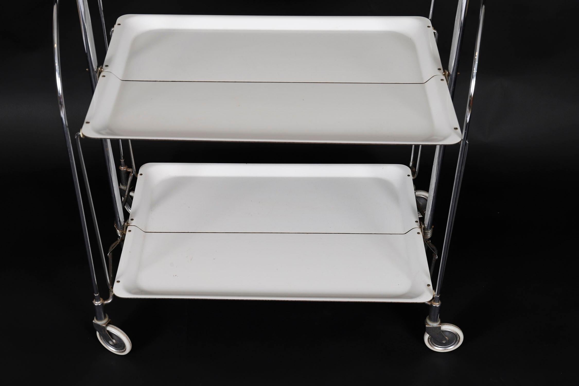 Vintage Bremshey Gerlinol Serviteur pliant / Chariot à boissons Milieu du 20ème siècle en vente 3