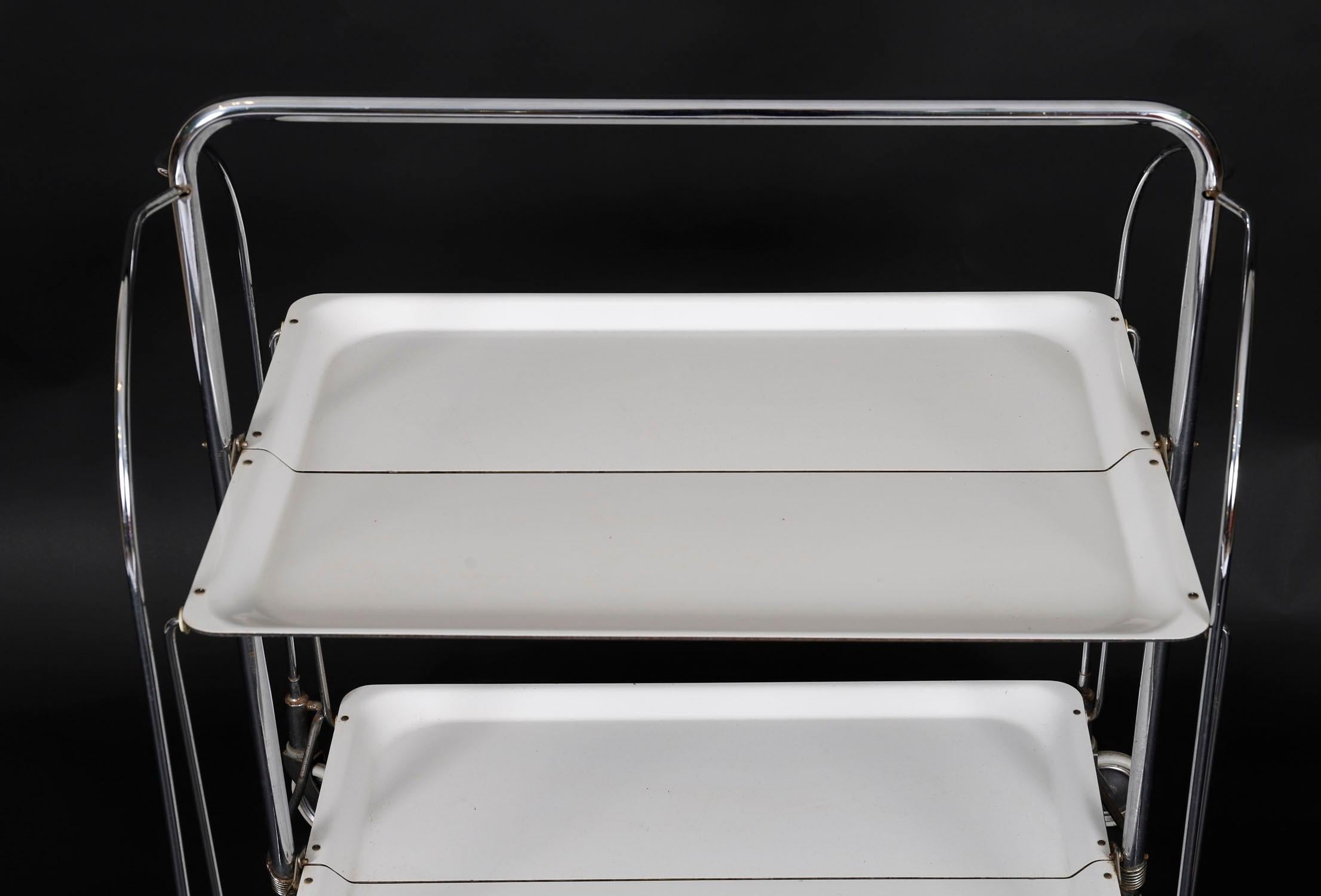 Vintage Bremshey Gerlinol Serviteur pliant / Chariot à boissons Milieu du 20ème siècle en vente 4