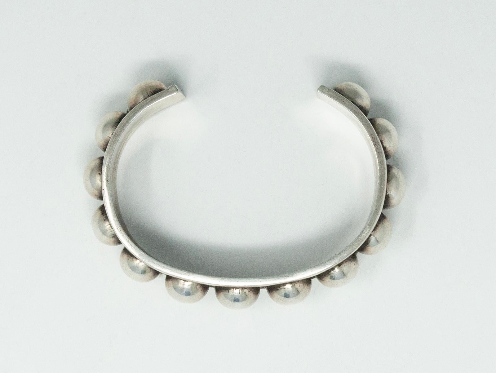 Vintage Brenda Schoenfeld Mexico Sterling Silver Ball Bracelet For Sale 2