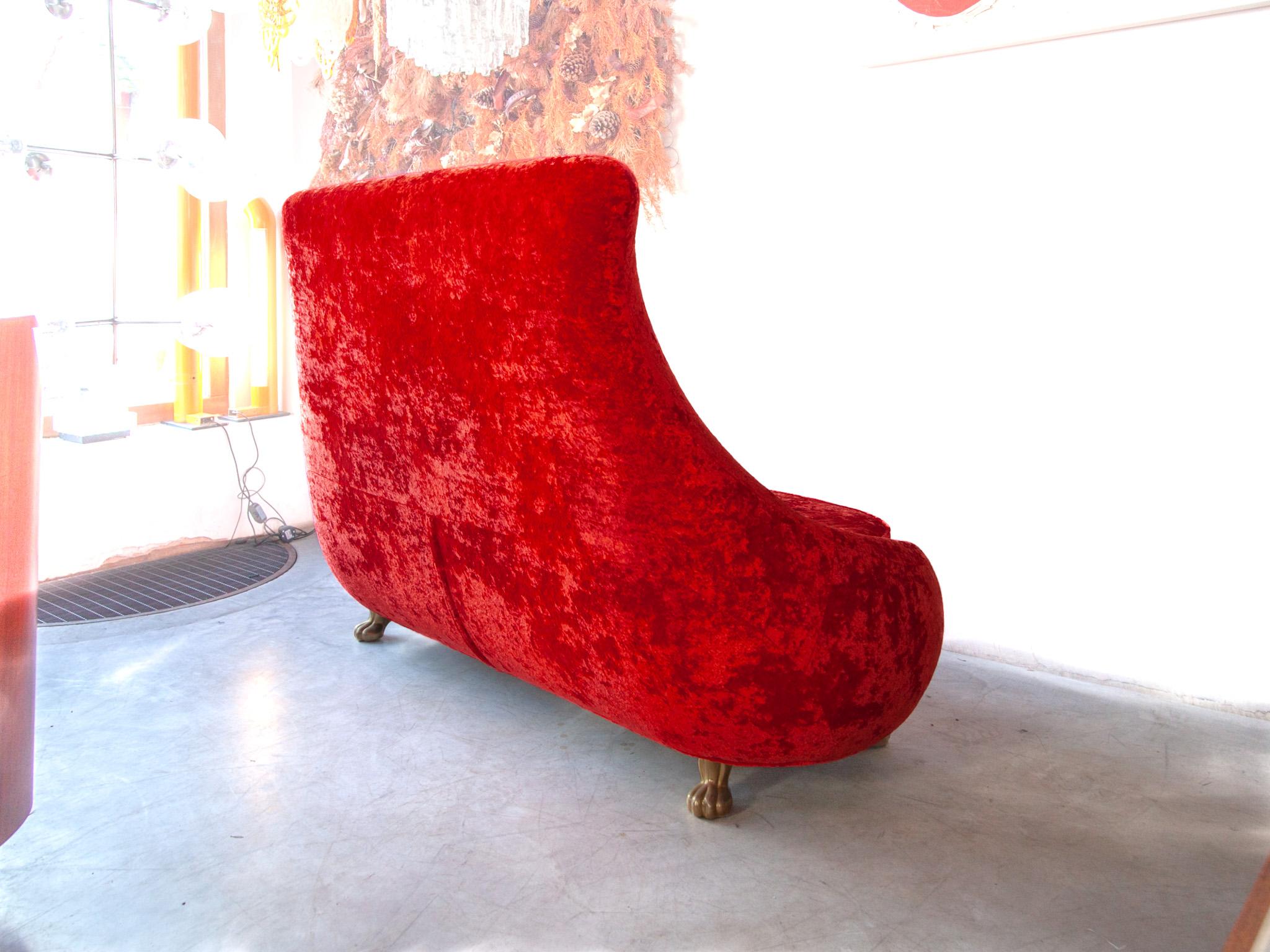 Velours Canapé Livingroom Set Bretz rouge emblématique, Allemagne en vente