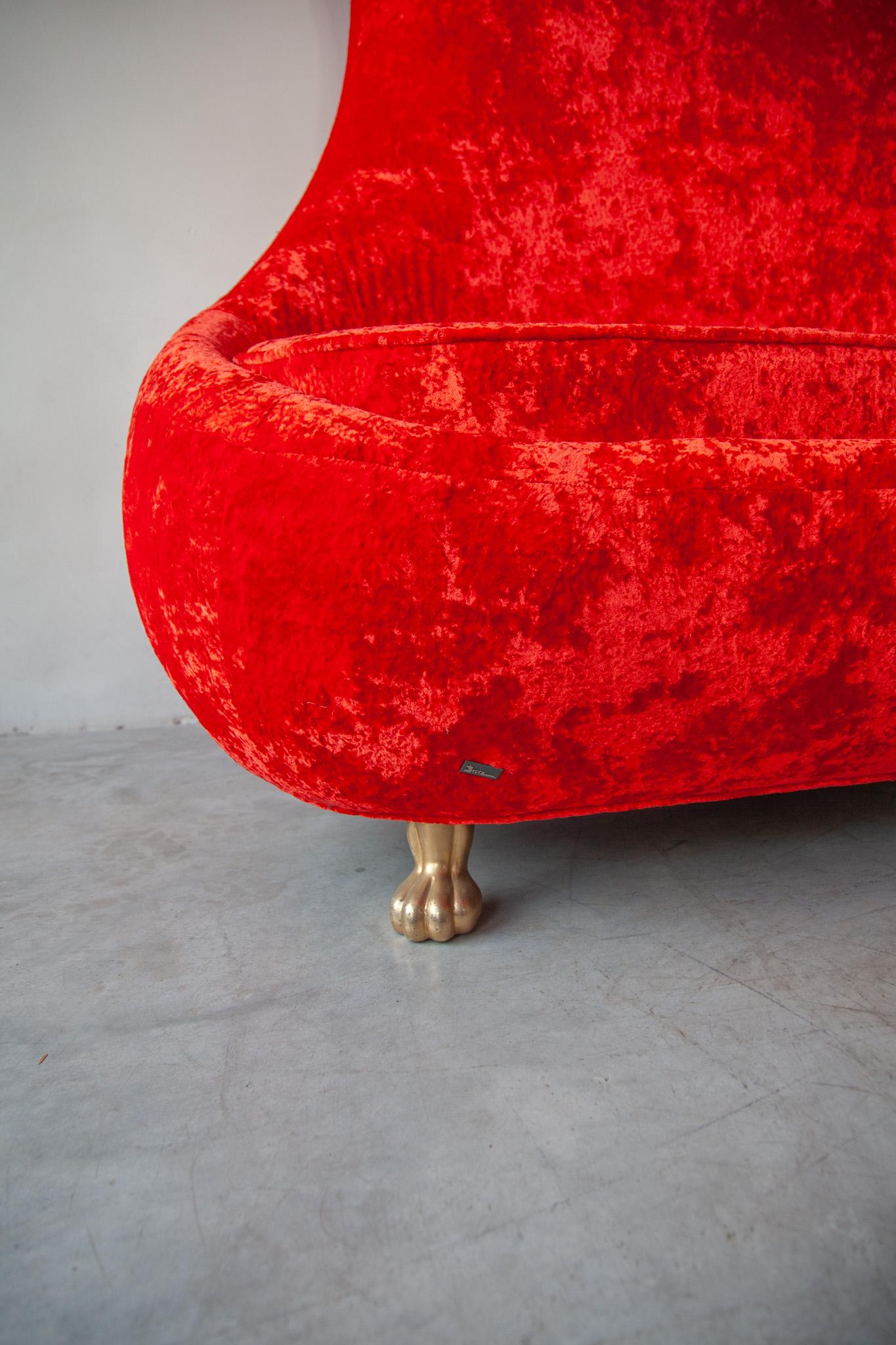 Fait main Canapé Livingroom Set Bretz rouge emblématique, Allemagne en vente
