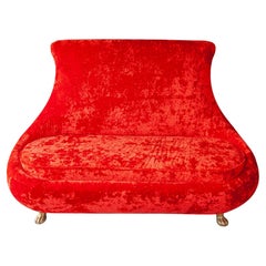 Vintage Bretz Iconic Red Loveseat Sofa "Livingroom Set" Germany