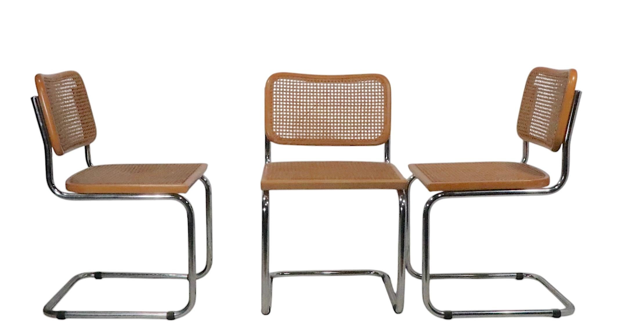 Vintage Breuer Cesca Chairs Made in Italy c 1970’s 3 available 3