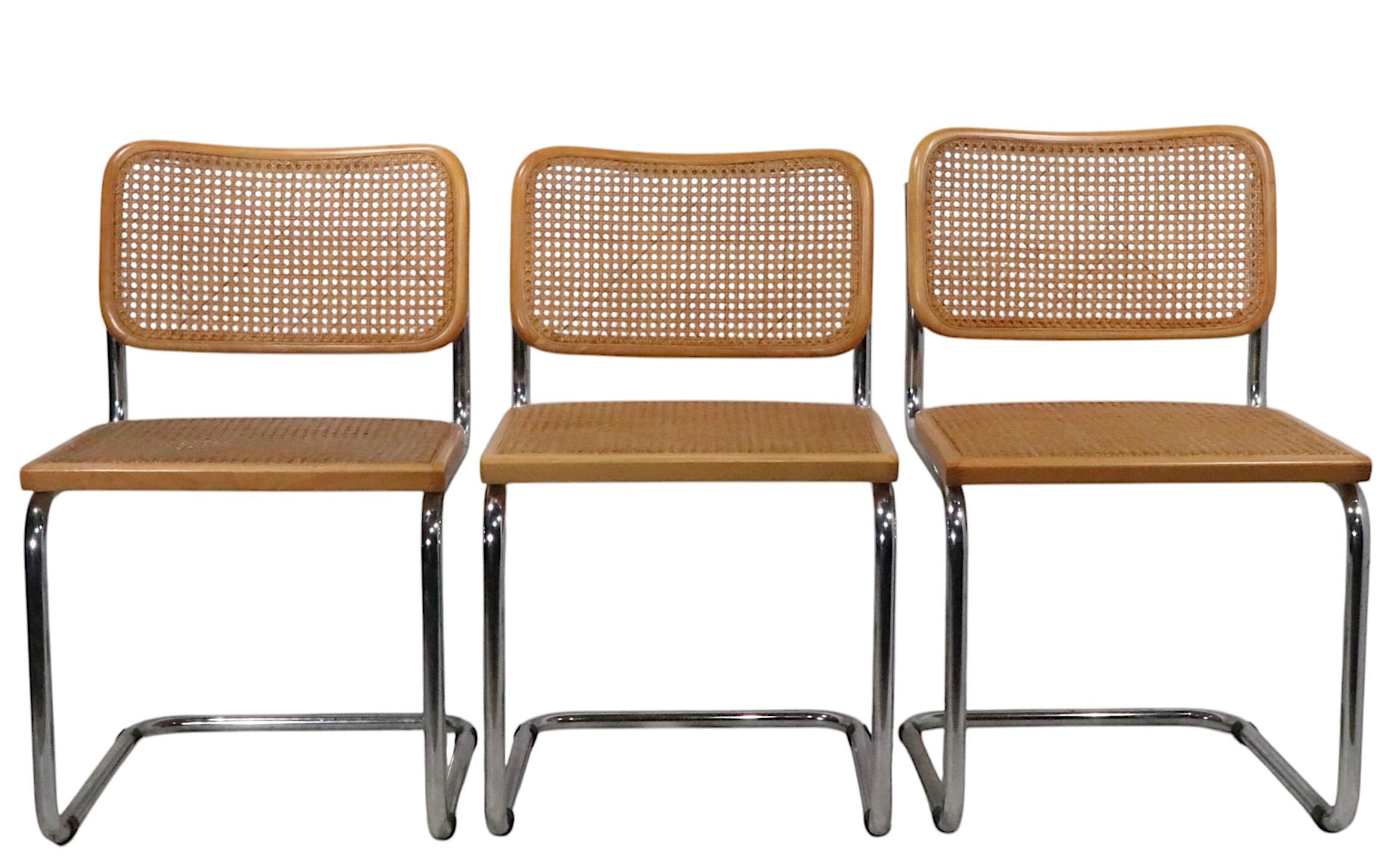 Cane Vintage Breuer Cesca Chairs Made in Italy c 1970’s 3 available