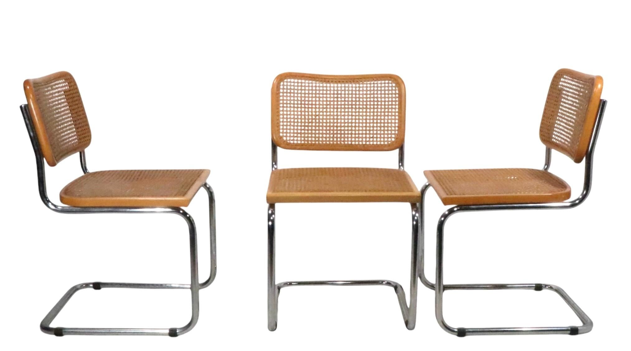 Vintage Breuer Cesca Chairs Made in Italy c 1970’s 3 available 1