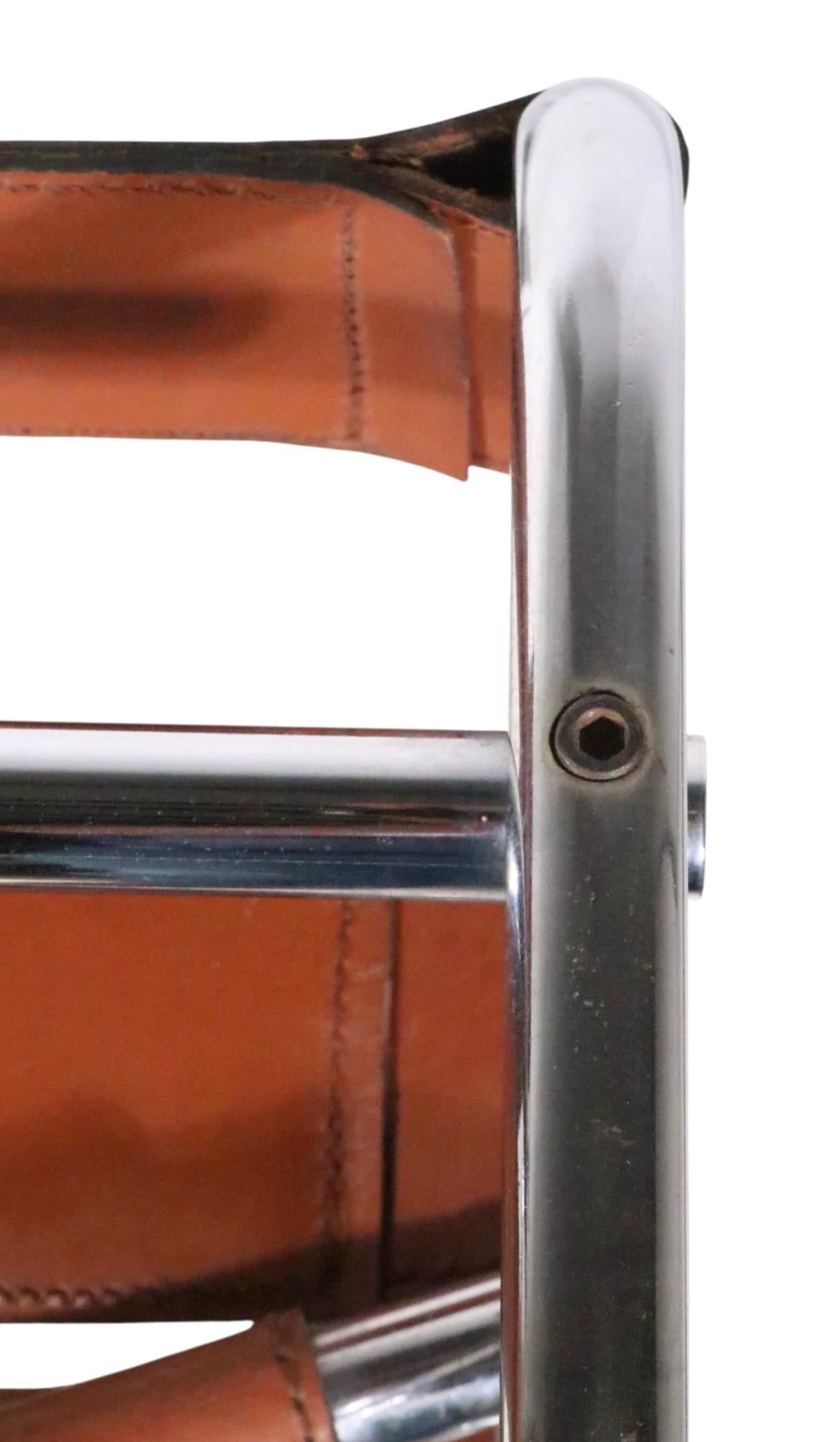 Chaise longue vintage Breuer Wassily en chrome et cuir brun c. 1960/70's en vente 3