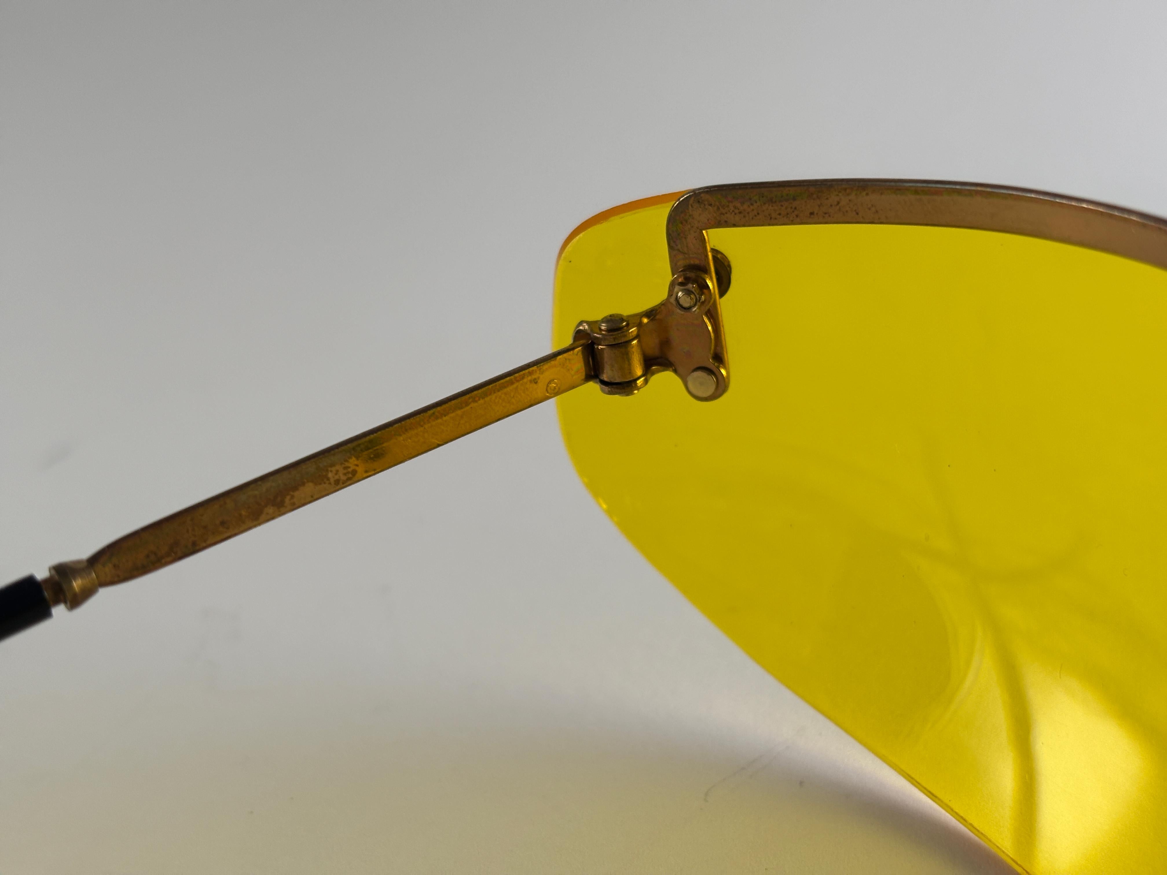 Arancia Occhiali da sole vintage Brevete Ratti con montatura in oro giallo ambrato anni '60, metà del secolo scorso in vendita
