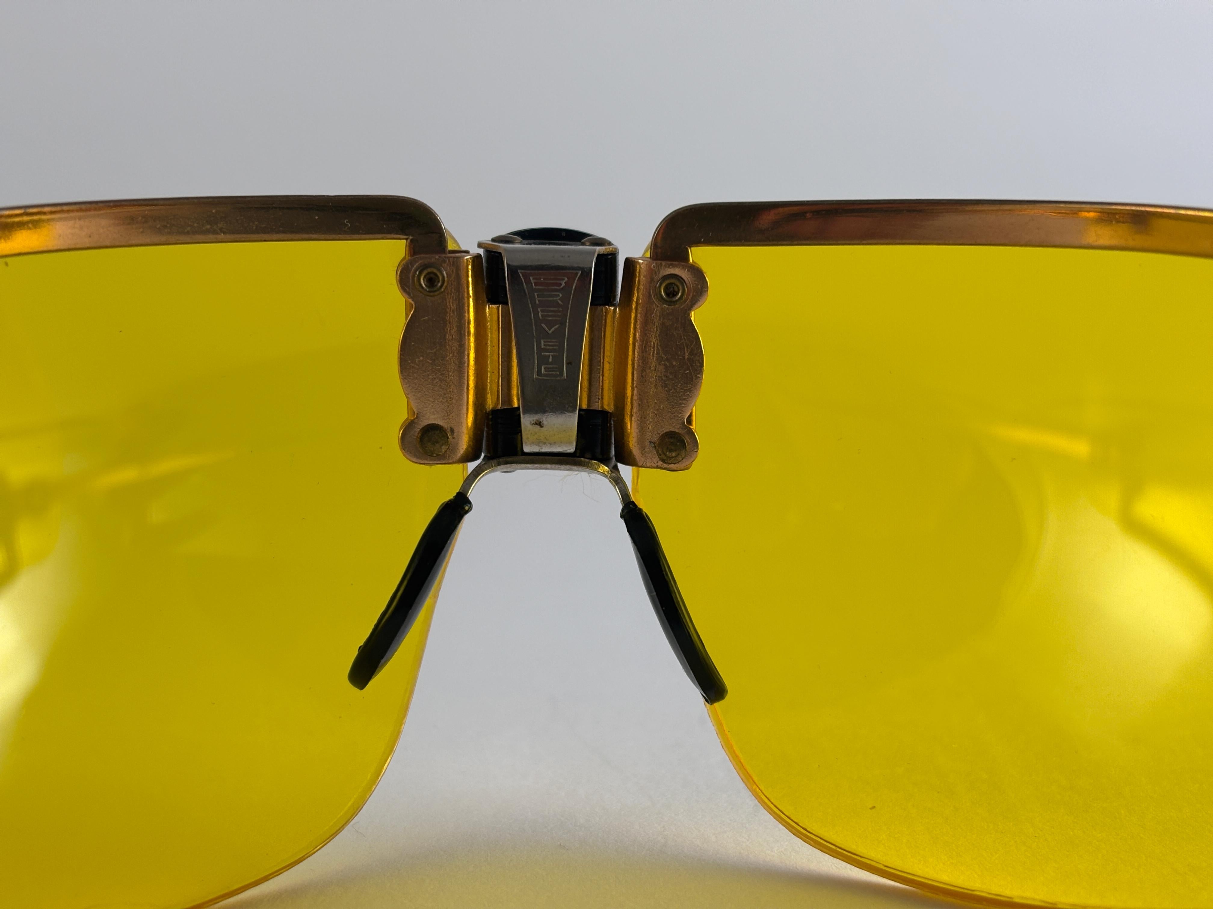 da uomo o donna Occhiali da sole vintage Brevete Ratti con montatura in oro giallo ambrato anni '60, metà del secolo scorso in vendita