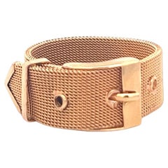 Brevettat Italien 18 Karat Gelbgold Mesh Gürtelring
