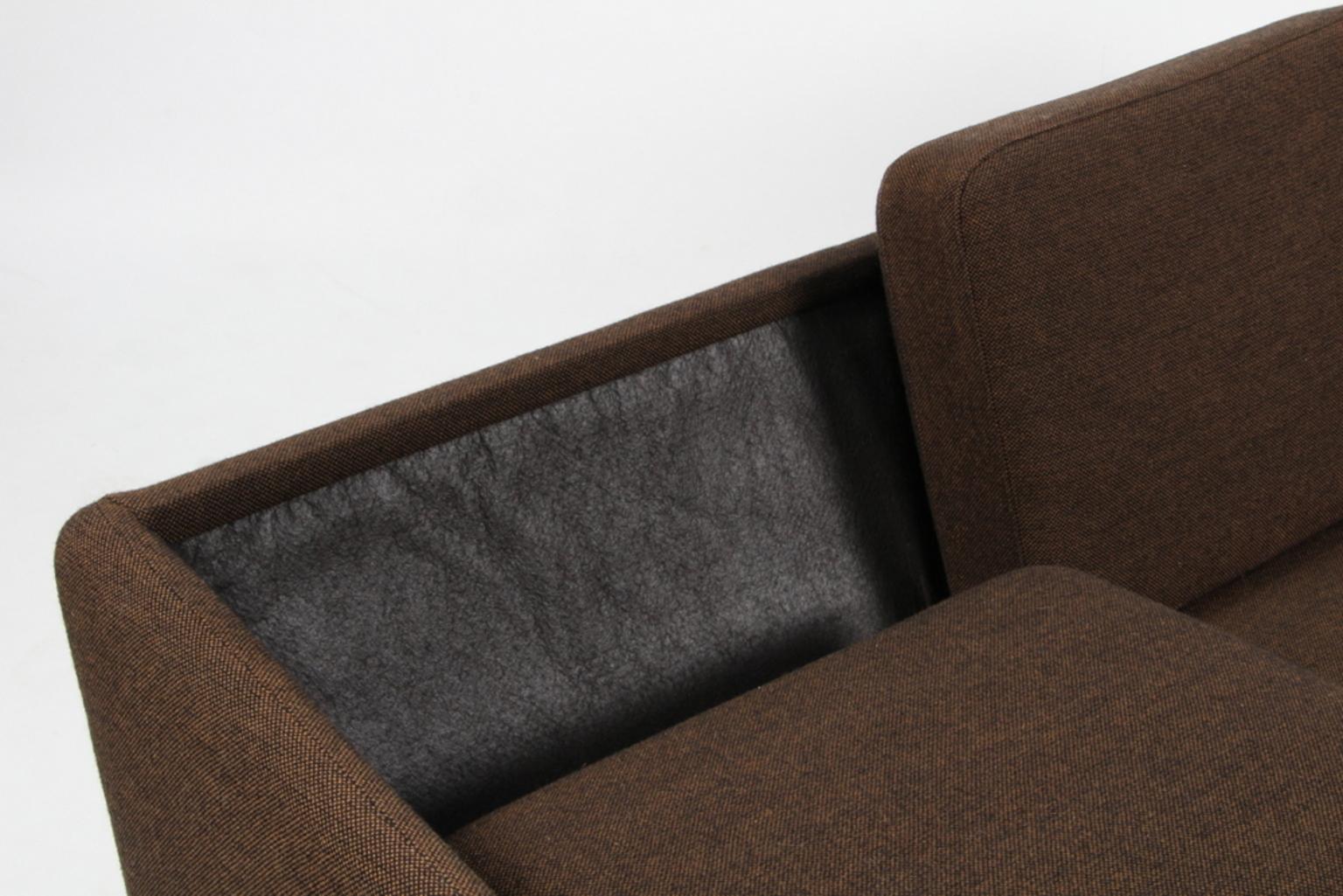 Vintage Børge Mogensen Three-Seat Sofa, Model 201, Original Hallingdal Wool In Good Condition In Esbjerg, DK