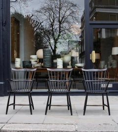 Vintage 1950s Børge Mogensen Windsor Chair, Model 3250 in Black by FDB Møbler