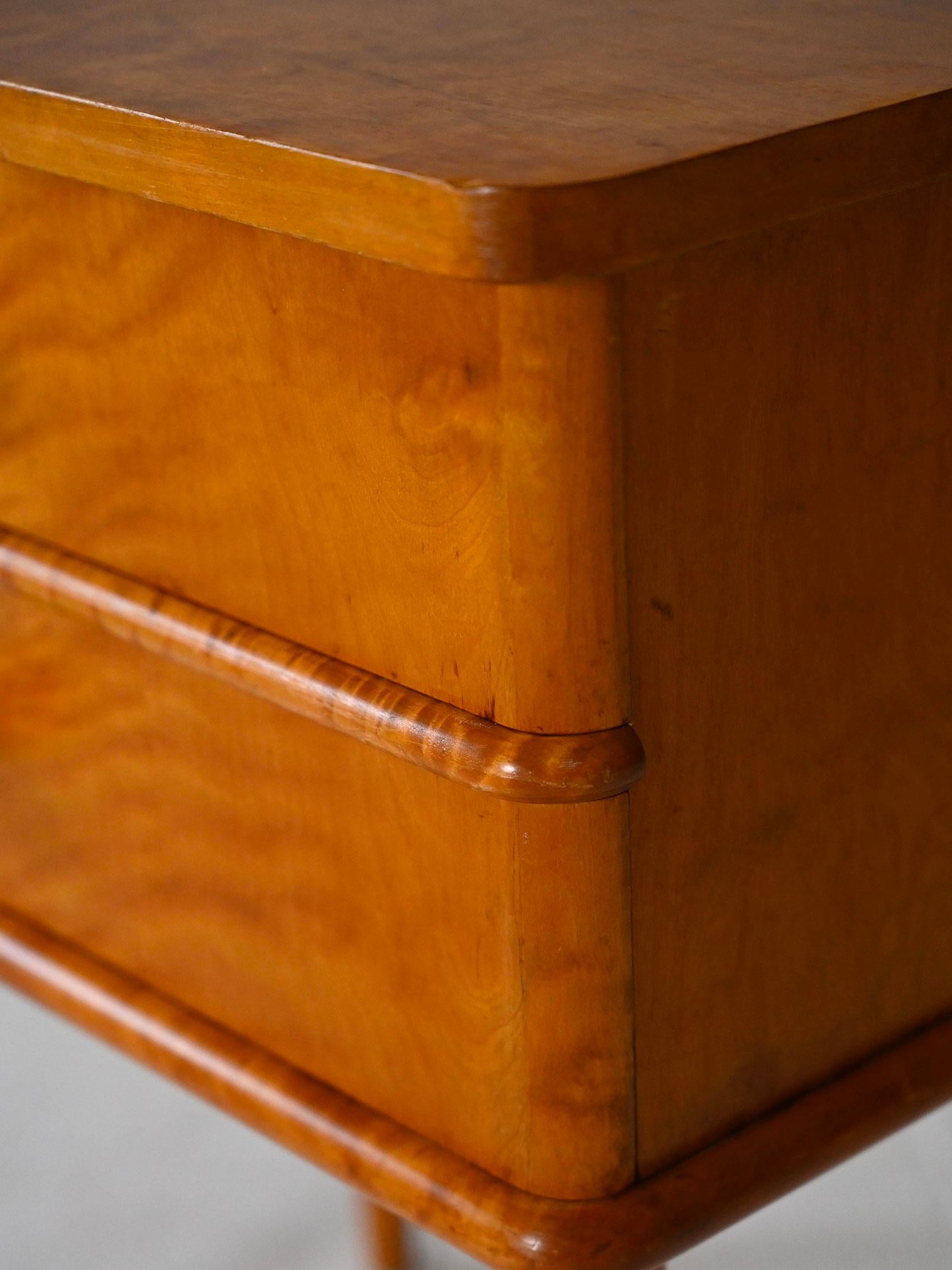 Wood Vintage briar bedside table
