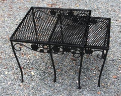 Vintage Briarwood Pattern Set of Outdoor Nesting Tables by Woodard