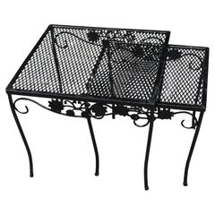 Used Briarwood Pattern Set of Outdoor Nesting Tables by Woodard