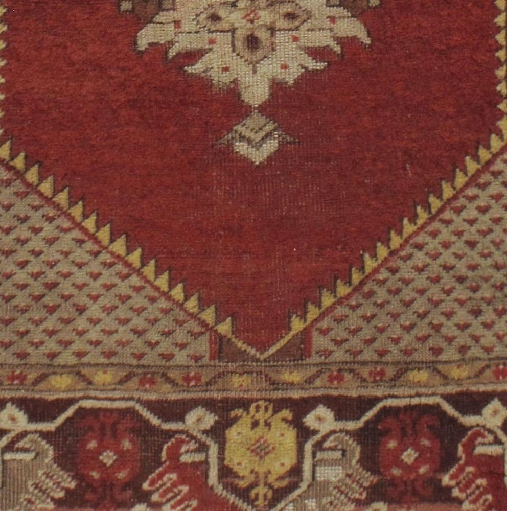 Hand-Woven Vintage Brick Red Turkish Oushak Area Rug  3' x 5'8 For Sale