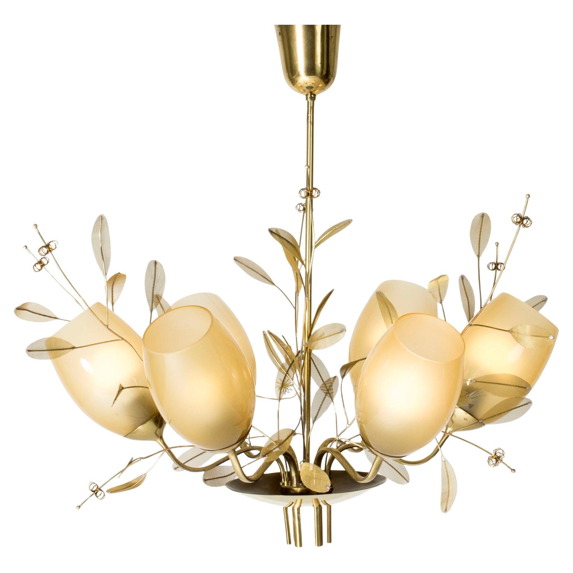 Vintage "Bridal Bouquet" chandelier by Paavo Tynell, Finland, Taito Oy, 1940s