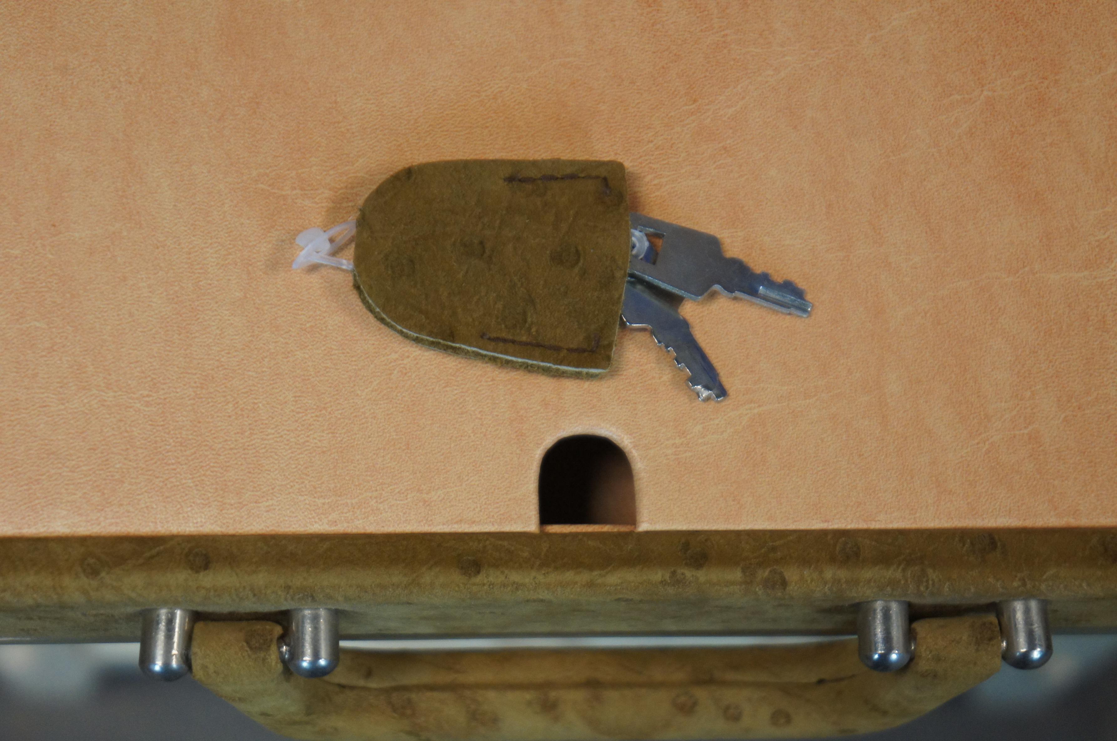 Vintage Brig Ubrique Ostrich Leather Luggage Lawyers Briefcase Attache Spain 4