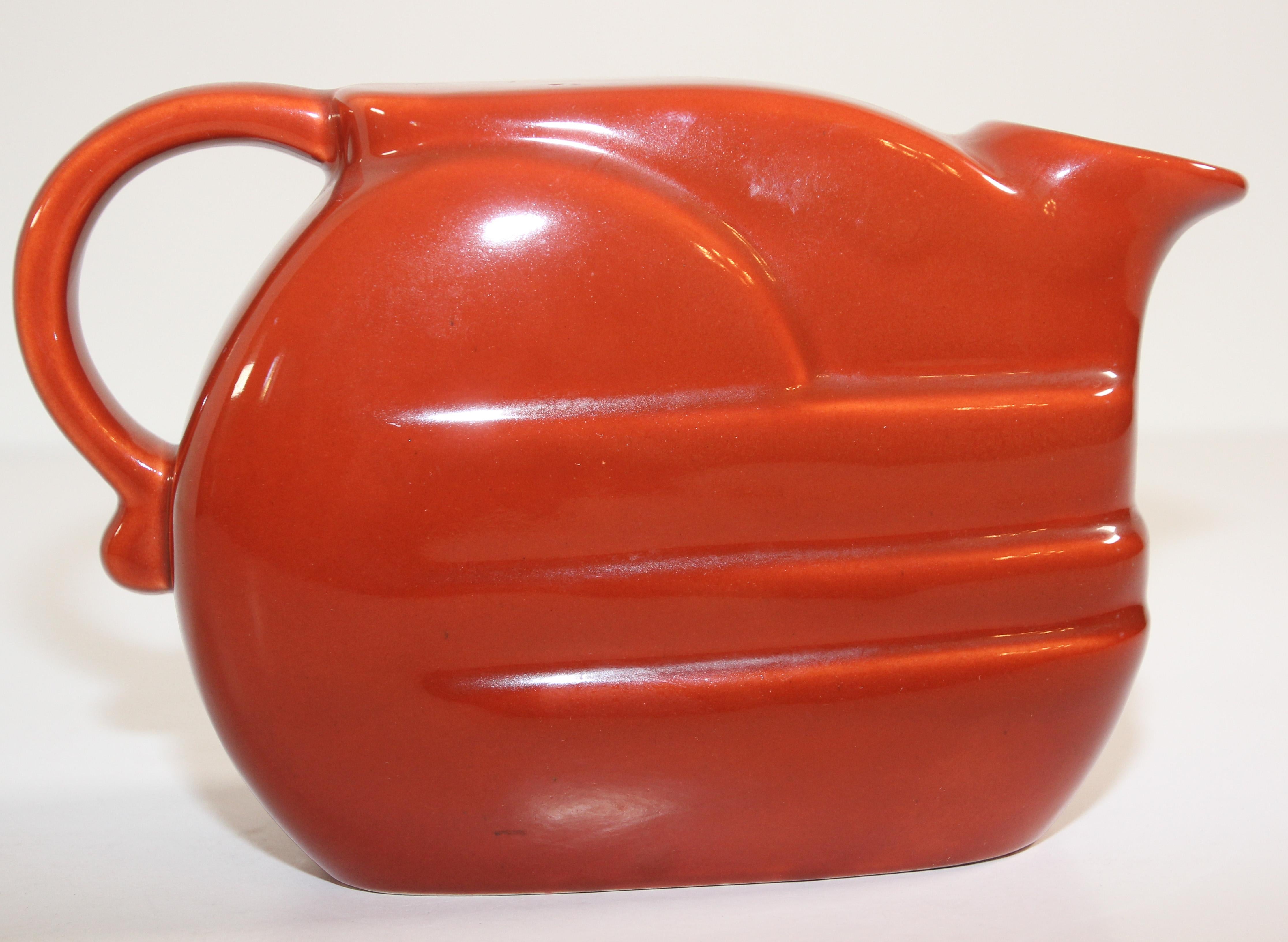 Vintage Retro Barware Bright Orange Pitcher by Joseph Magnin Italy, 1960s For Sale 2