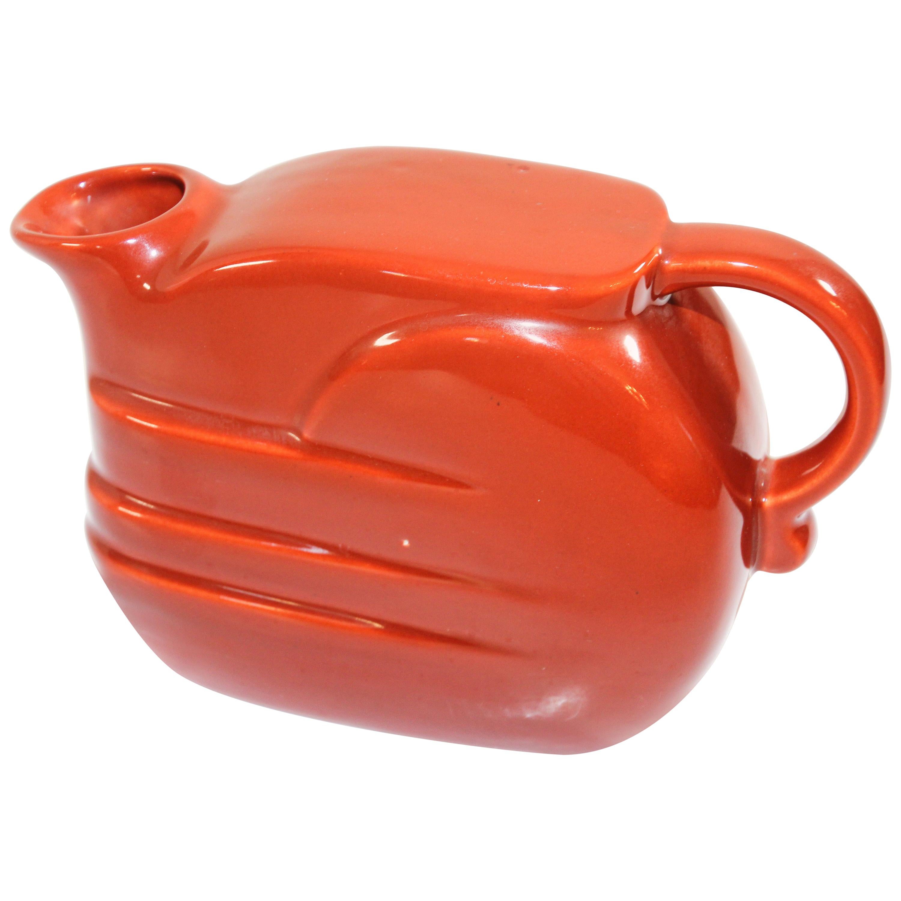 Vintage Retro Barware Bright Orange Pitcher by Joseph Magnin Italy, 1960s For Sale