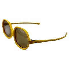 Vintage Bright Yellow Square Sunglasses Midcentury 1960s Made In France