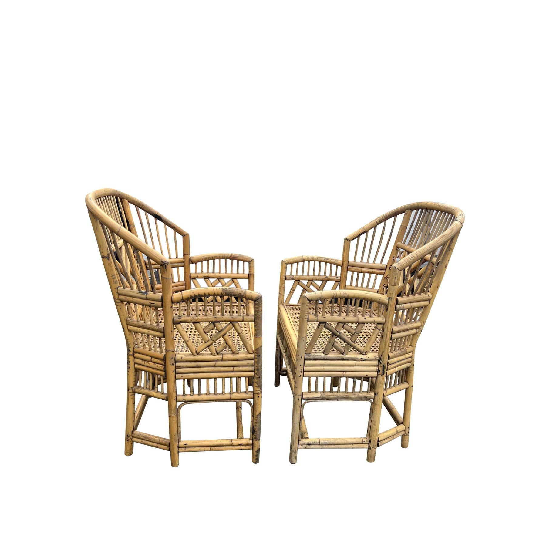 Vintage Brighton Pavilion Chairs in Bamboo and Cane Coastal Style- A Pair For Sale 5
