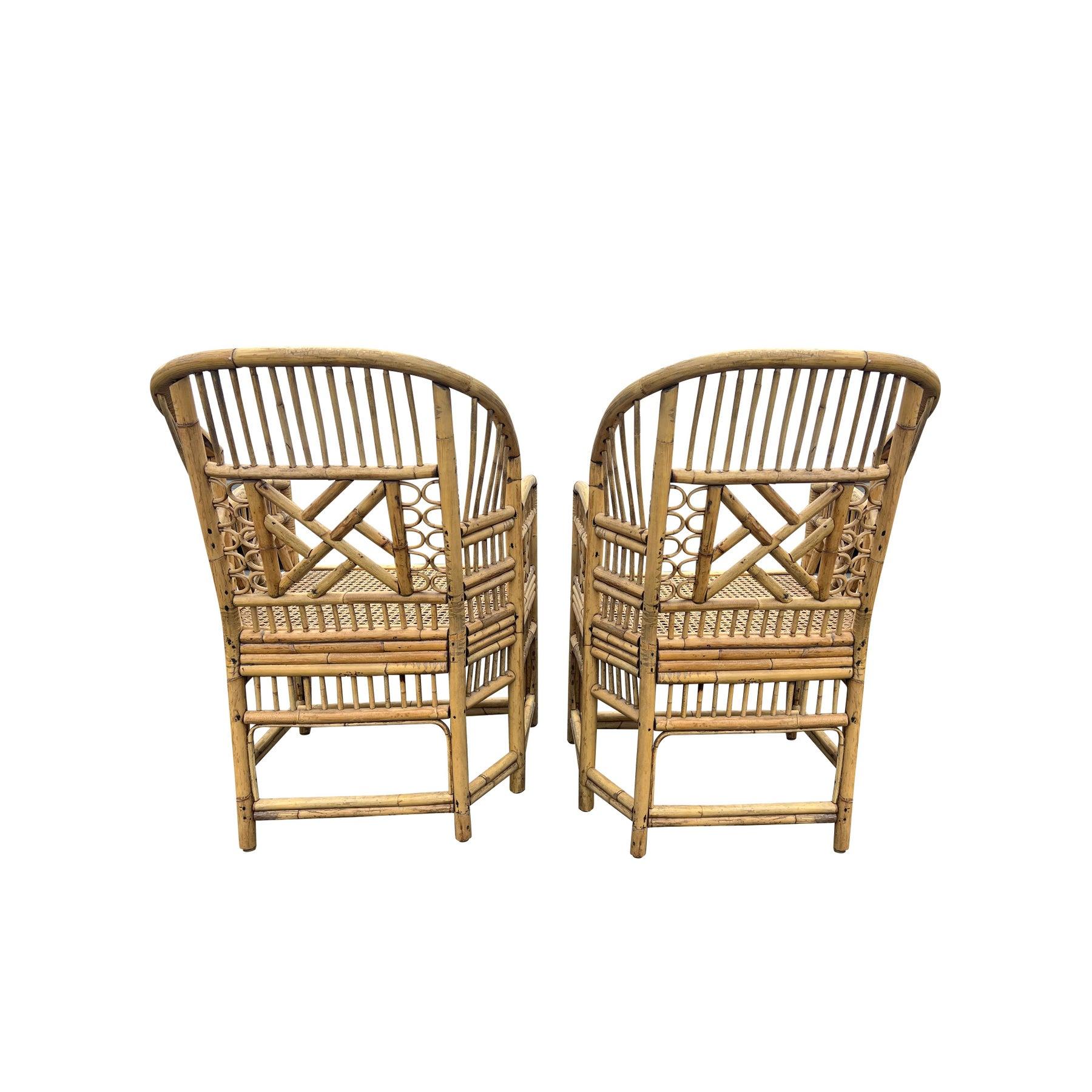 Vintage Brighton Pavilion Chairs in Bamboo and Cane Coastal Style- A Pair For Sale 7
