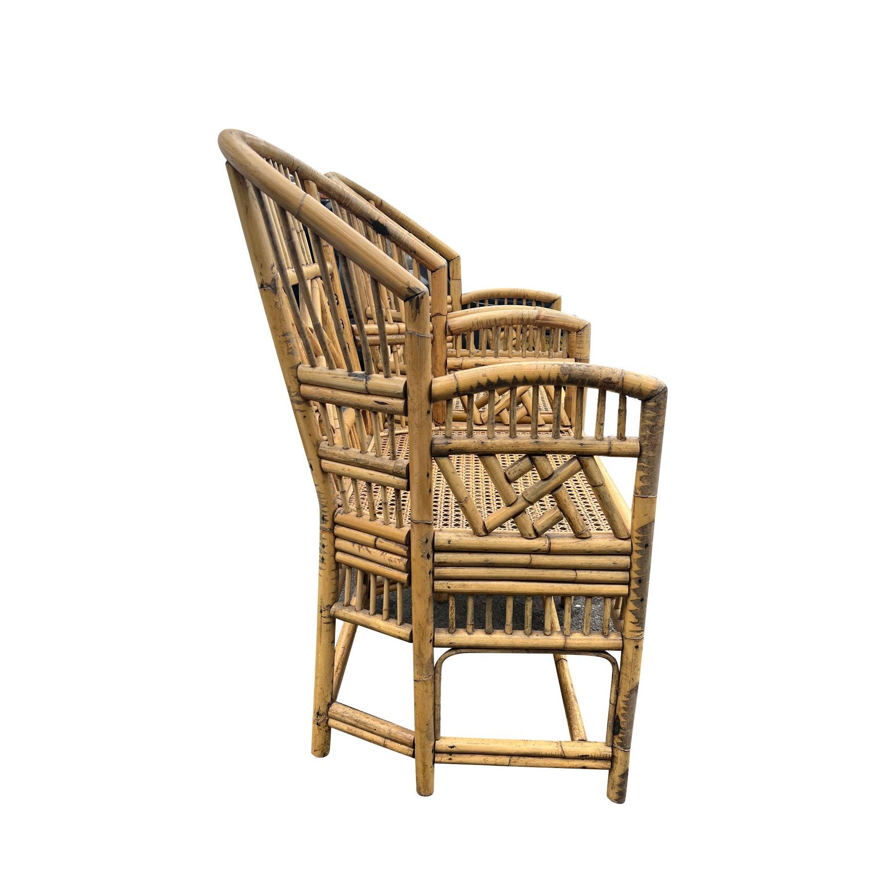 Vintage Brighton Pavilion Chairs in Bamboo and Cane Coastal Style- A Pair For Sale 1