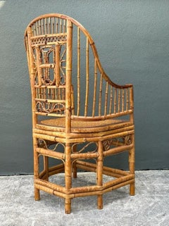 Vintage Brighton Pavilion High Back Rattan Chair
