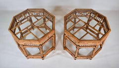 Vintage Brighton Pavilion Achteckige Beistelltische, 1970er Jahre