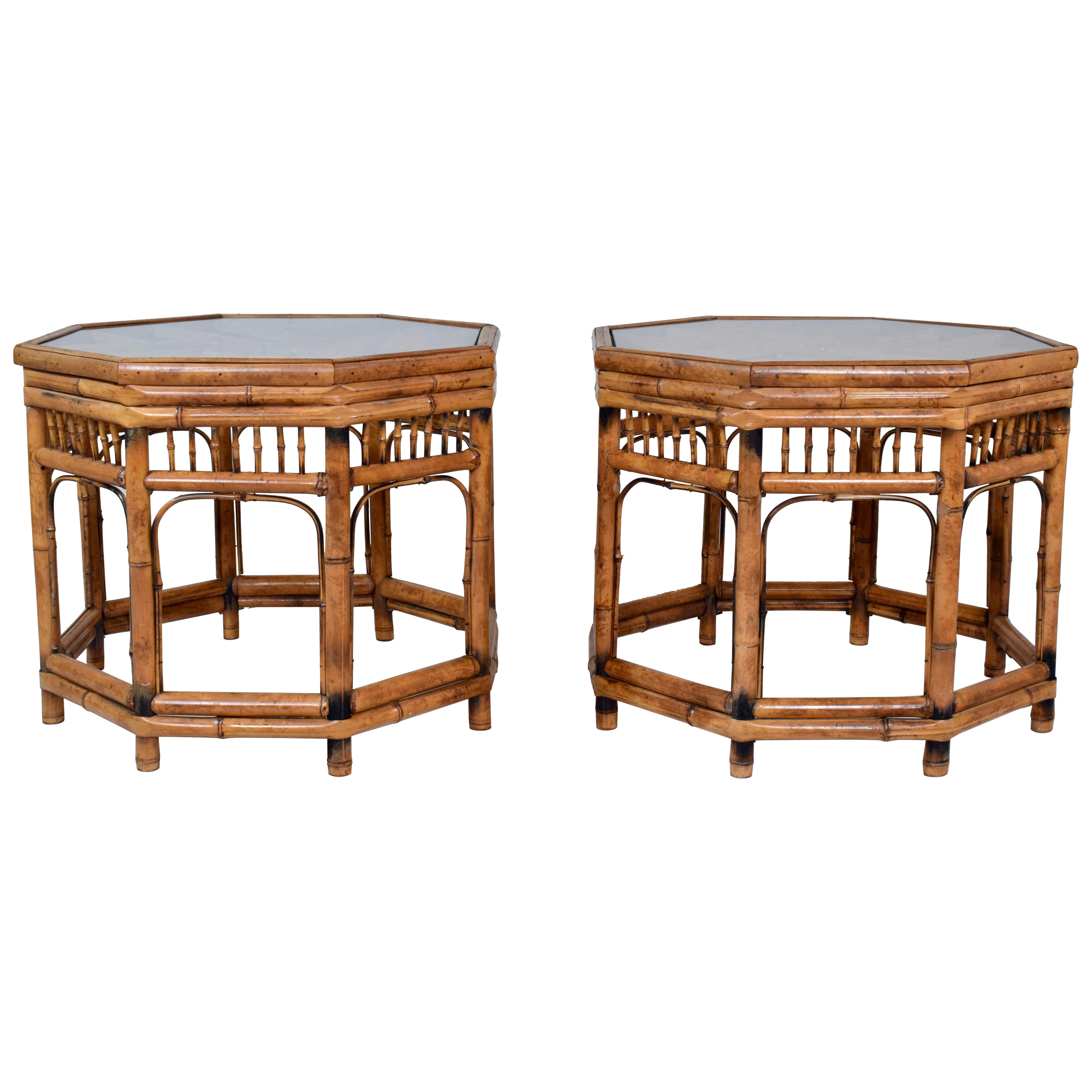 Vintage Brighton Pavilion Octagon Side Tables, 1970s For Sale
